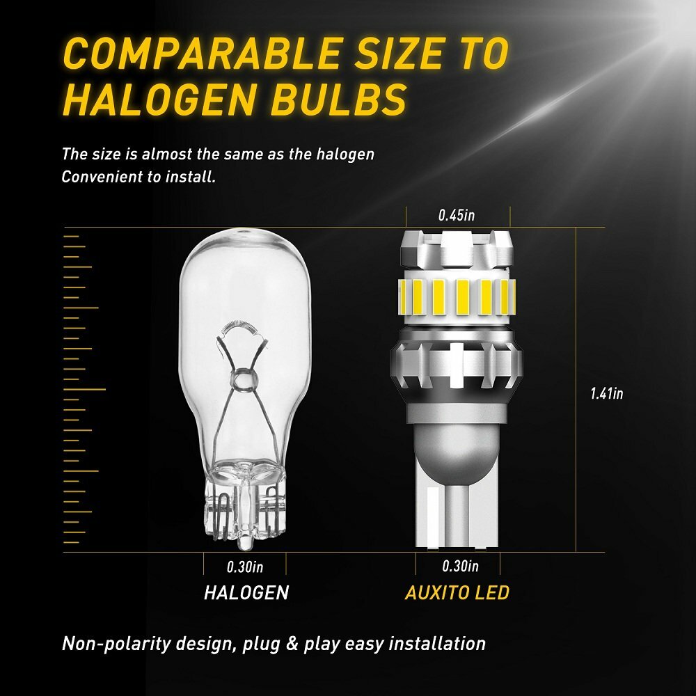 AUXITO T15 LED Reverse Backup Light 921 912 Bulb 4014SMD Chip 6500K Super Bright