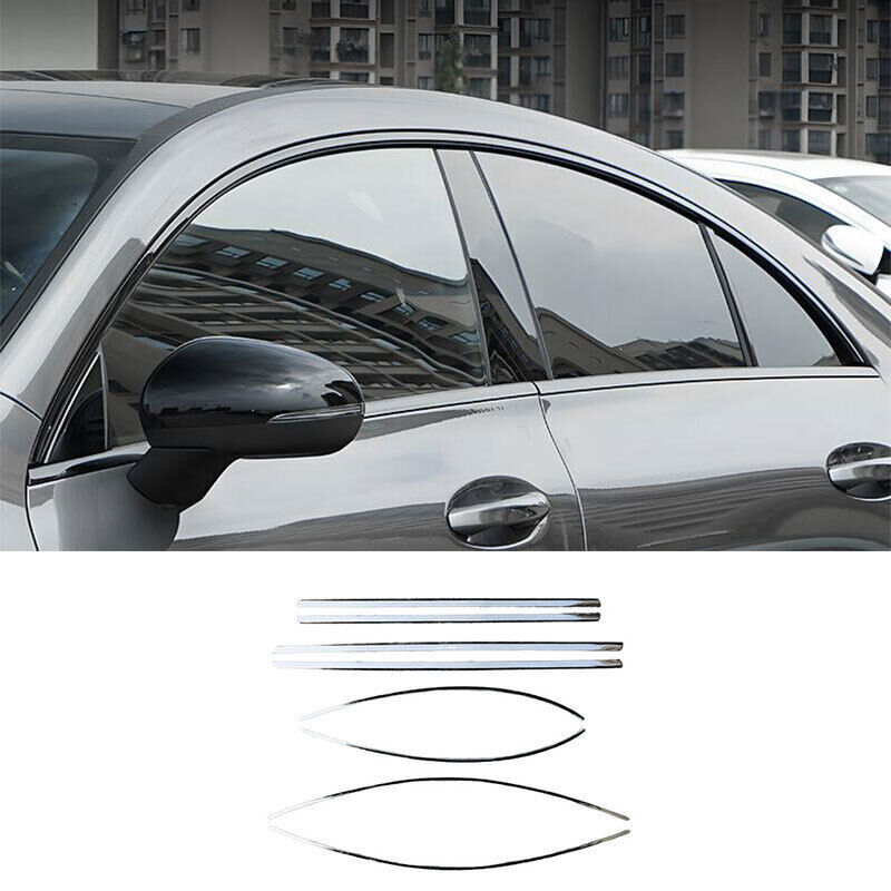 Black Steel Windows Strip Sill Molding Cover Trim For Benz CLA W118 2021-2022