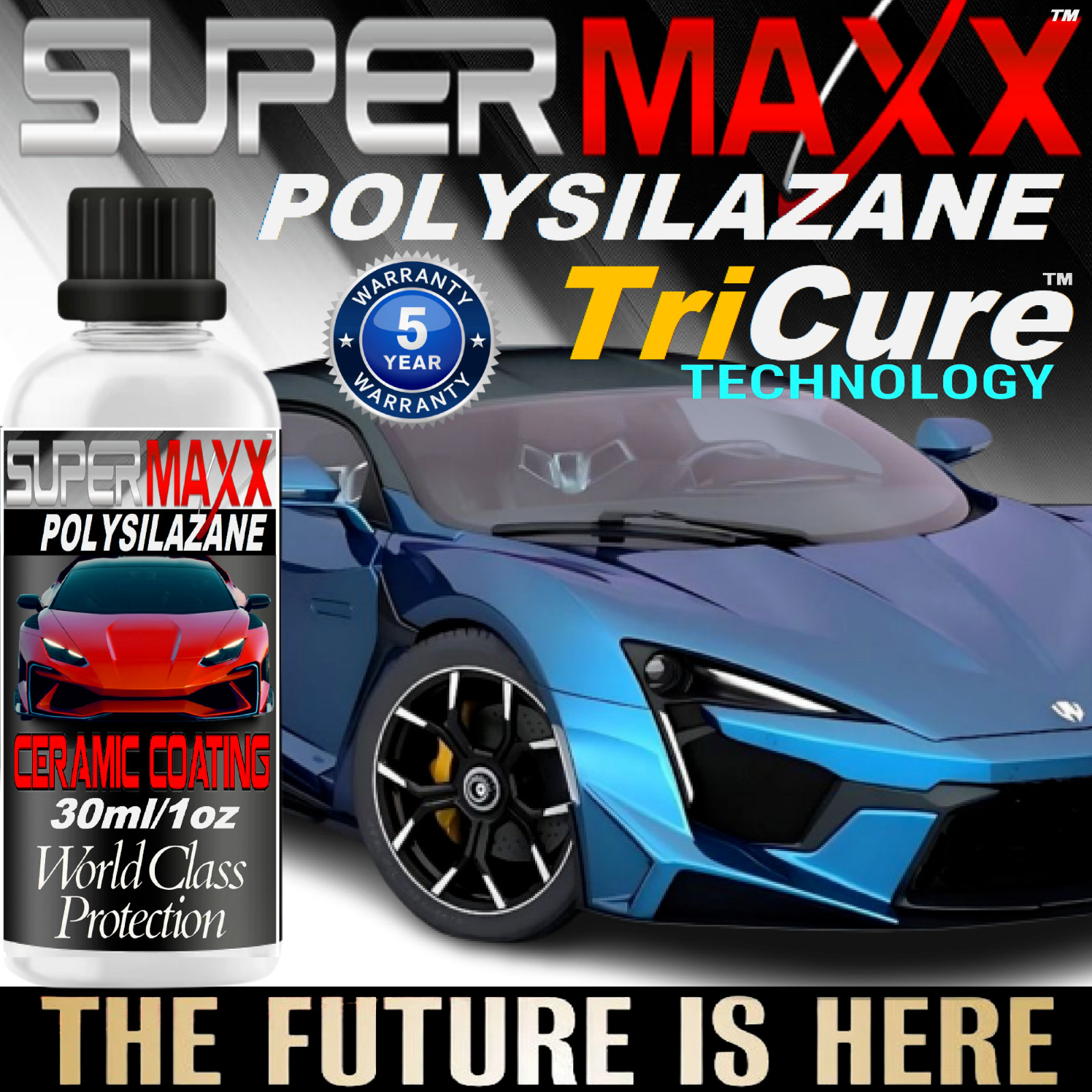 CERAMIC CAR COATING PROFESSIONAL 5 YEAR ADVANCED PAINT PROTECTION HIGH GLOSS KIT