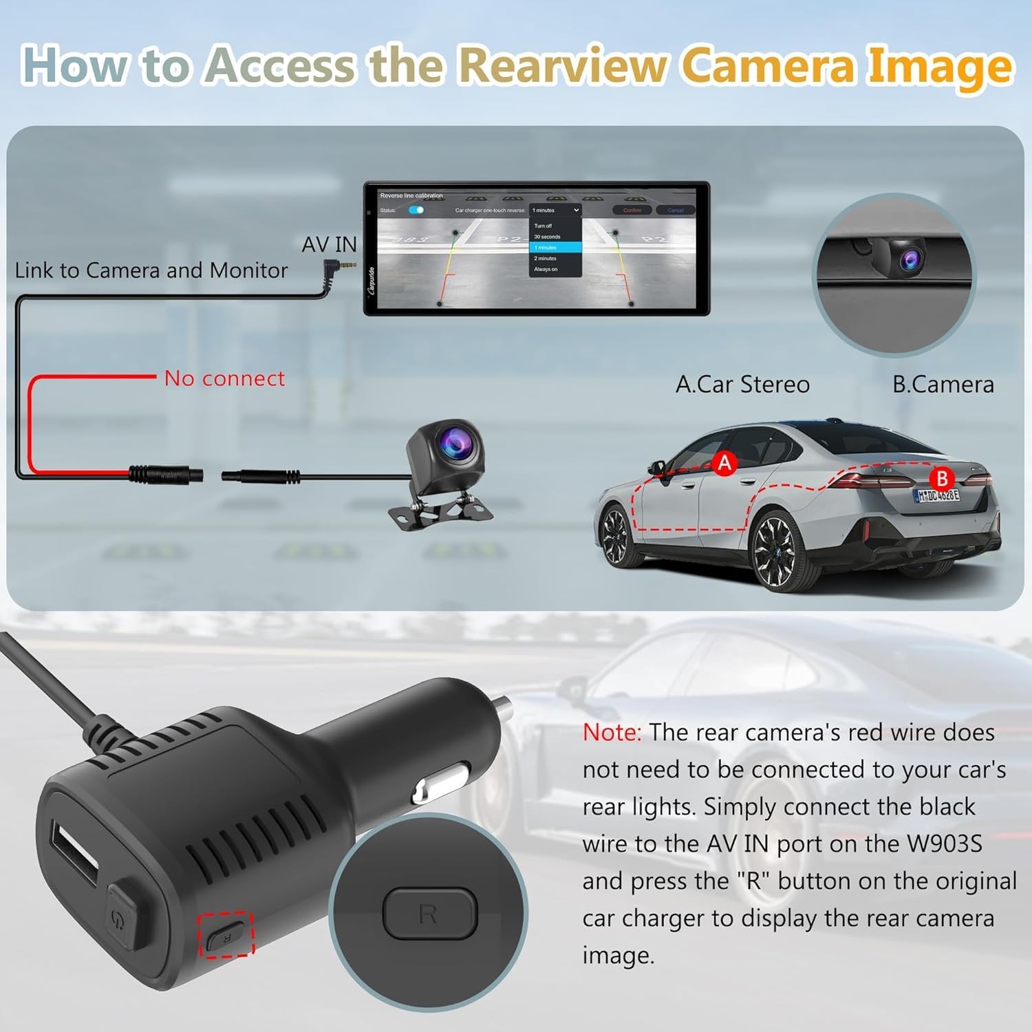Carpuride W903S Carplay Android Auto 4K Front Cam 1080P Rear Cam Infrared Camera