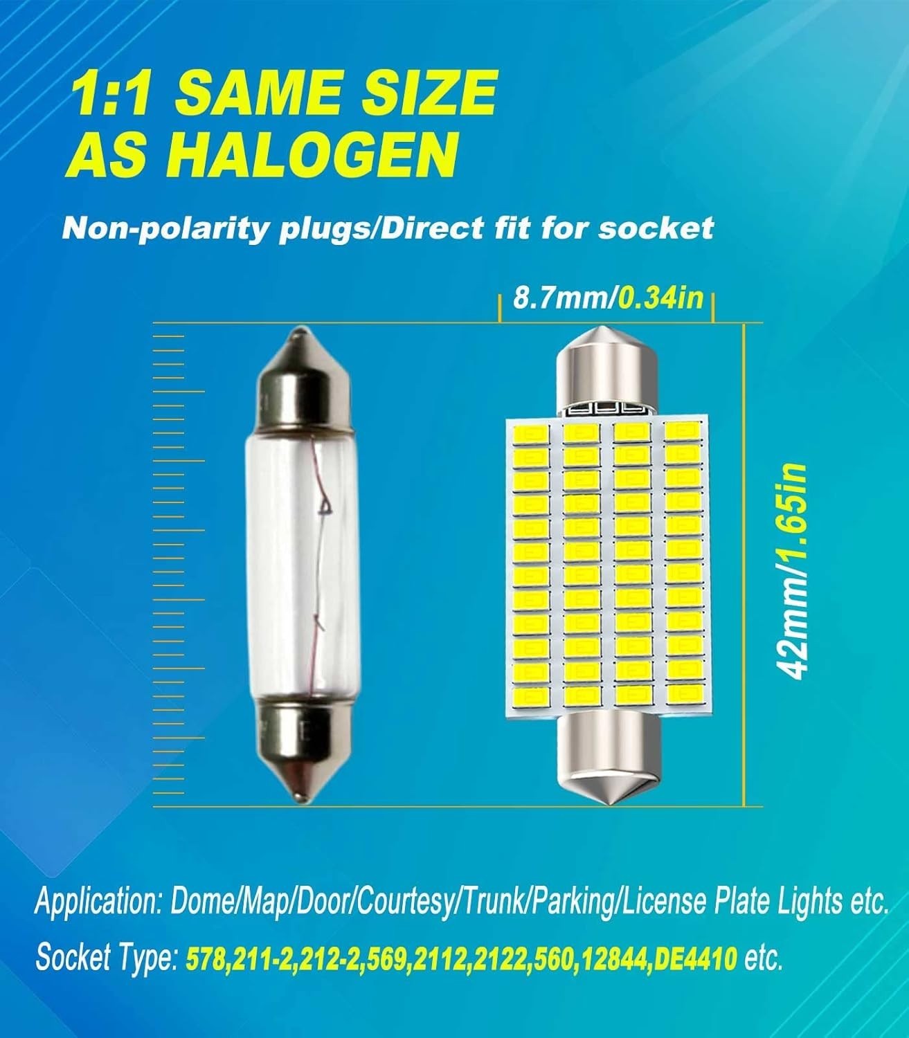 Energy-Efficient 578 LED Car Bulbs 6000K Brightness – Long Lasting 50,000 Hours