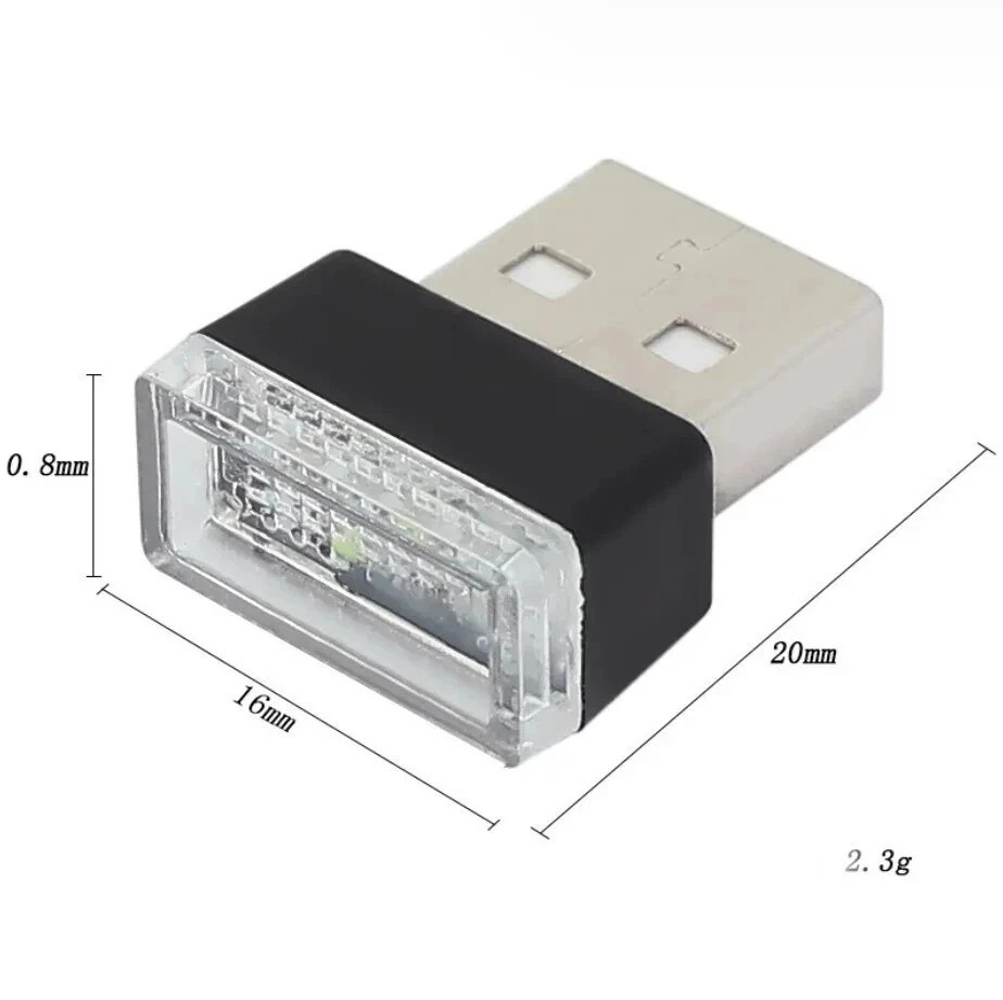 USB Purple LED Mini Car Atmosphere Light Cigarette Lighter Interior Decor Light