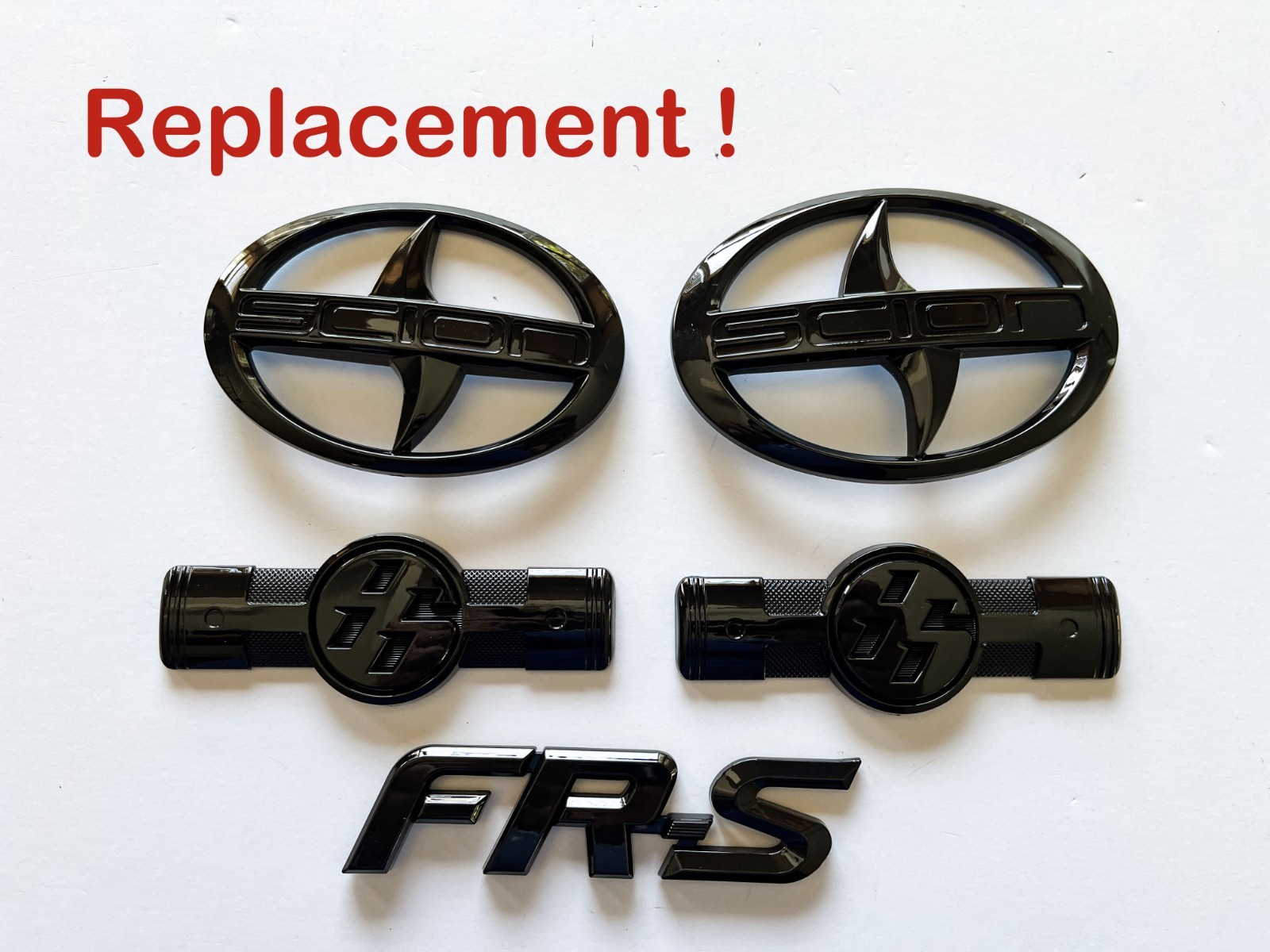 2012-2016 Toyota GT86 Scion FR-S Front Rear Fender Emblems Badge Gloss Black