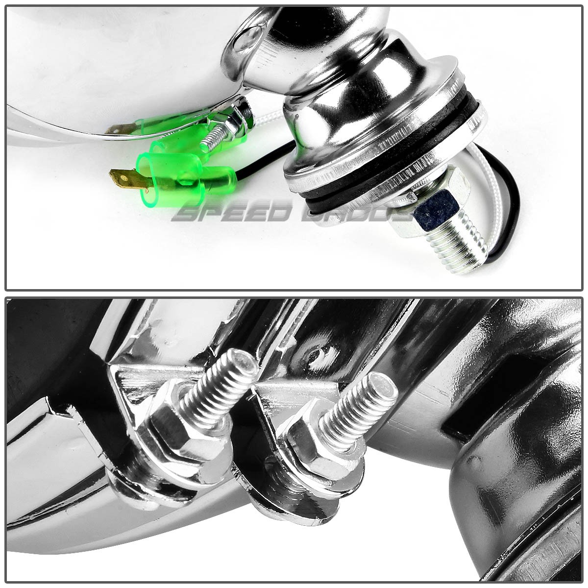 6″ ROUND CHROME HOUSING CLEAR FOG LIGHT/OFFROAD SUPER 4X4 GUARD WORK LAMP+SWITCH