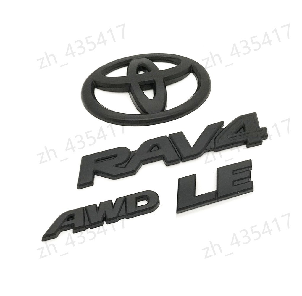 OVERLAY !! 2019 – 2025 TOYOTA RAV4 LE AWD Hybrid Matte BLACK OUT EMBLEM KIT