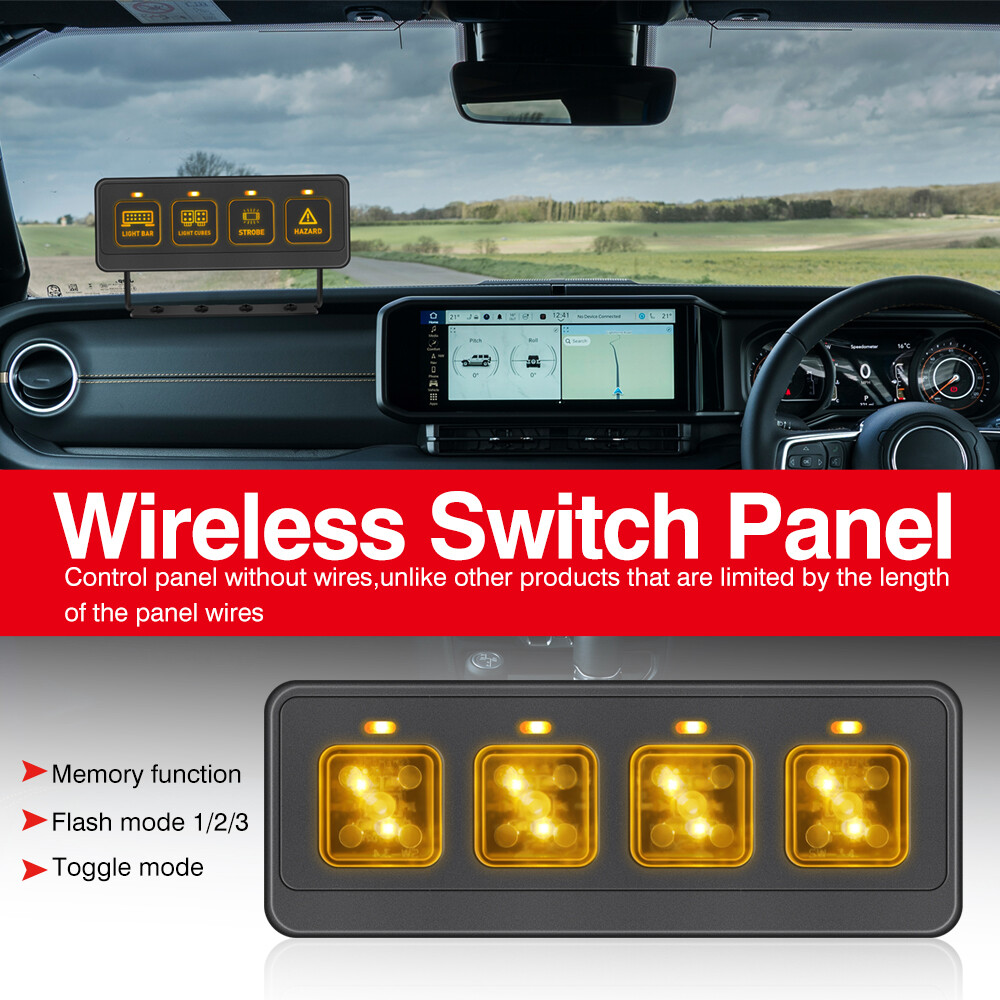 4 Gang Switch Panel Auxiliary Circuit Control Relay System For Jeep Wrangler JK