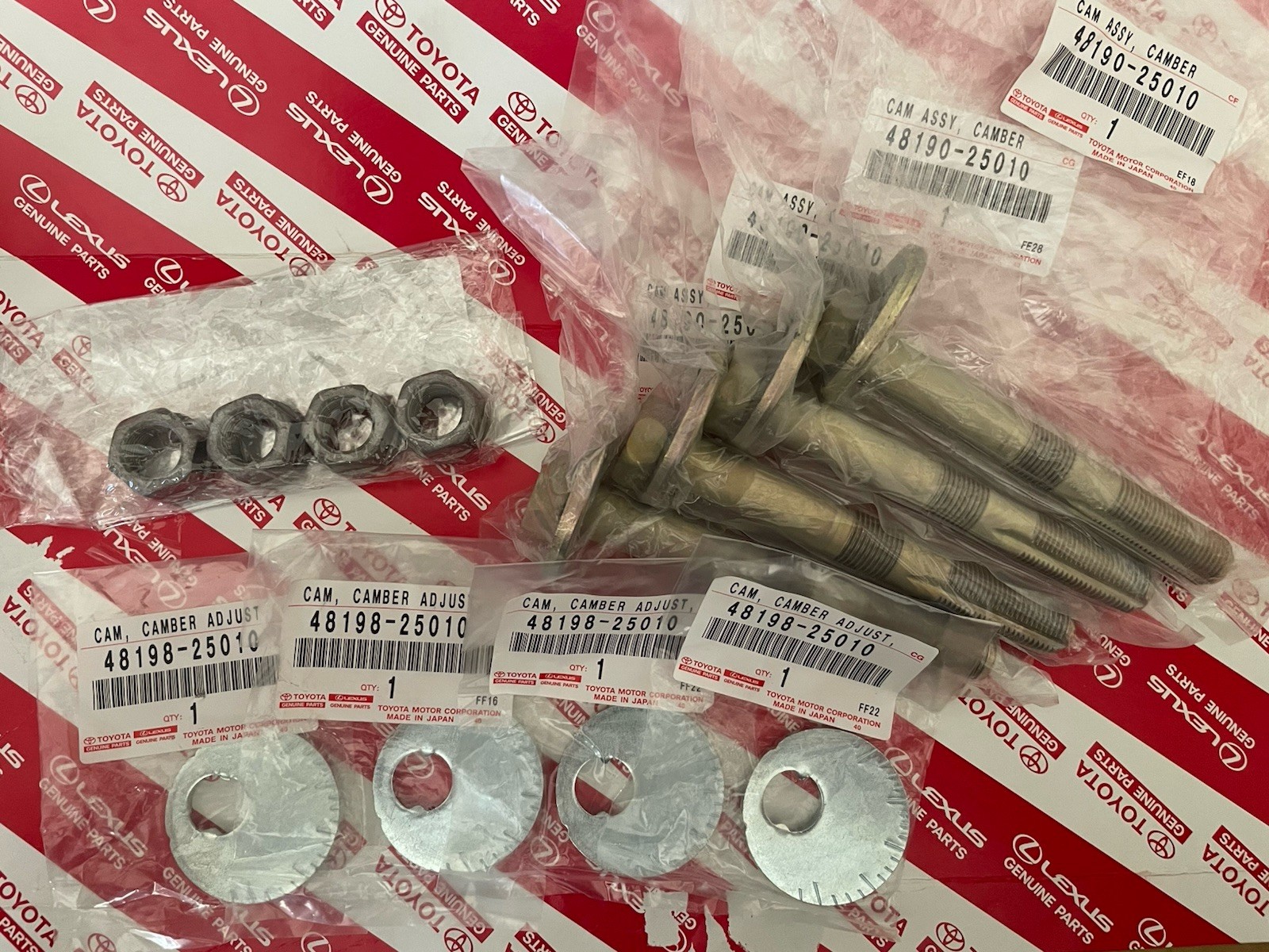 Toyota Tacoma 2005-16 Camber Adjust Bolt Kit 48190-25010 48198-25010 90178-16001