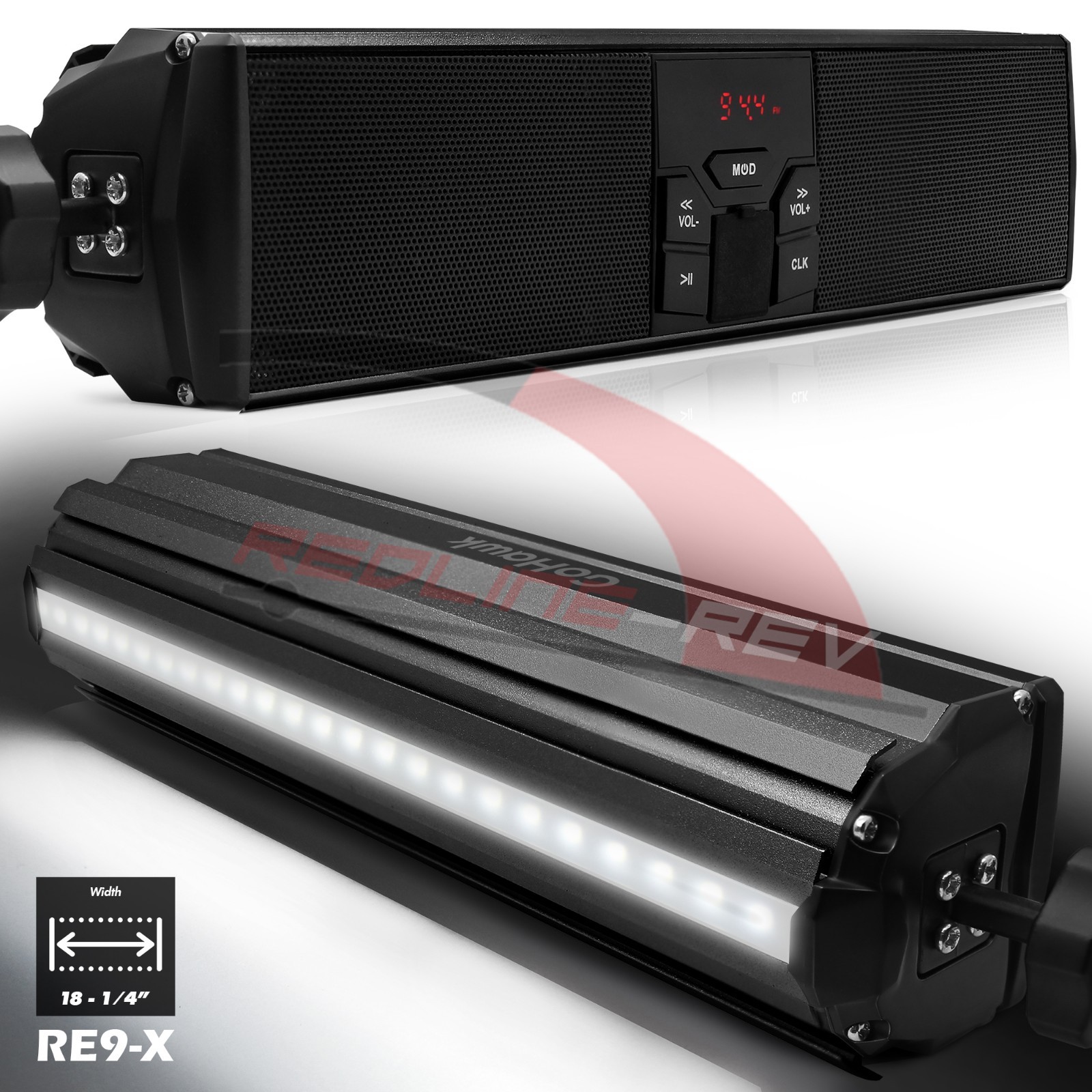 Refurb Bluetooth Waterproof Motorcycle Audio Stereo Speaker System LED FM Radio