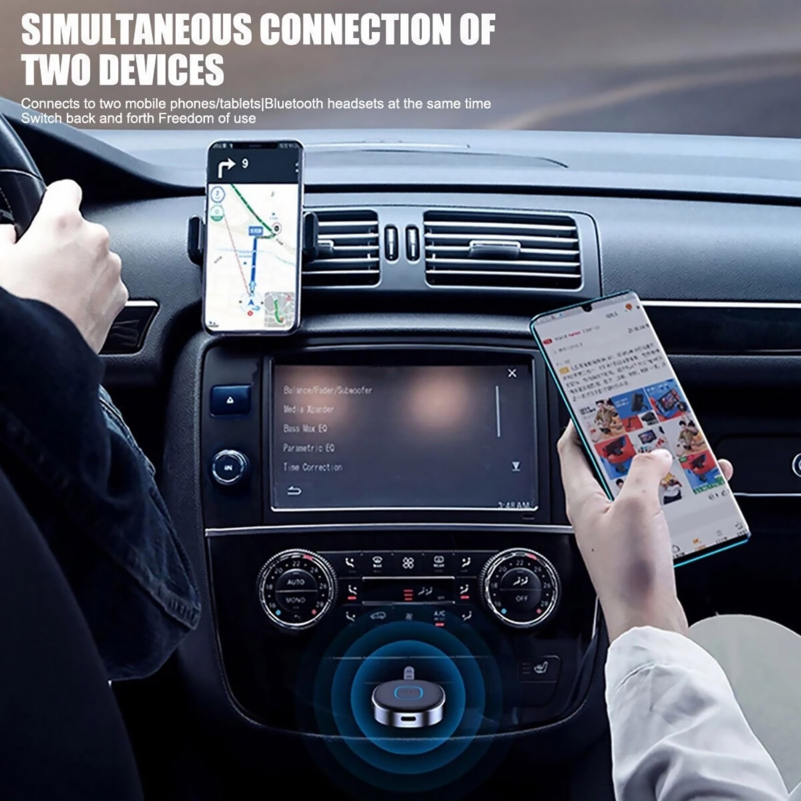 For Bluetooth 5.0 Wireless Audio Receiver 3.5mm Aux Car Kit Handsfree Calling