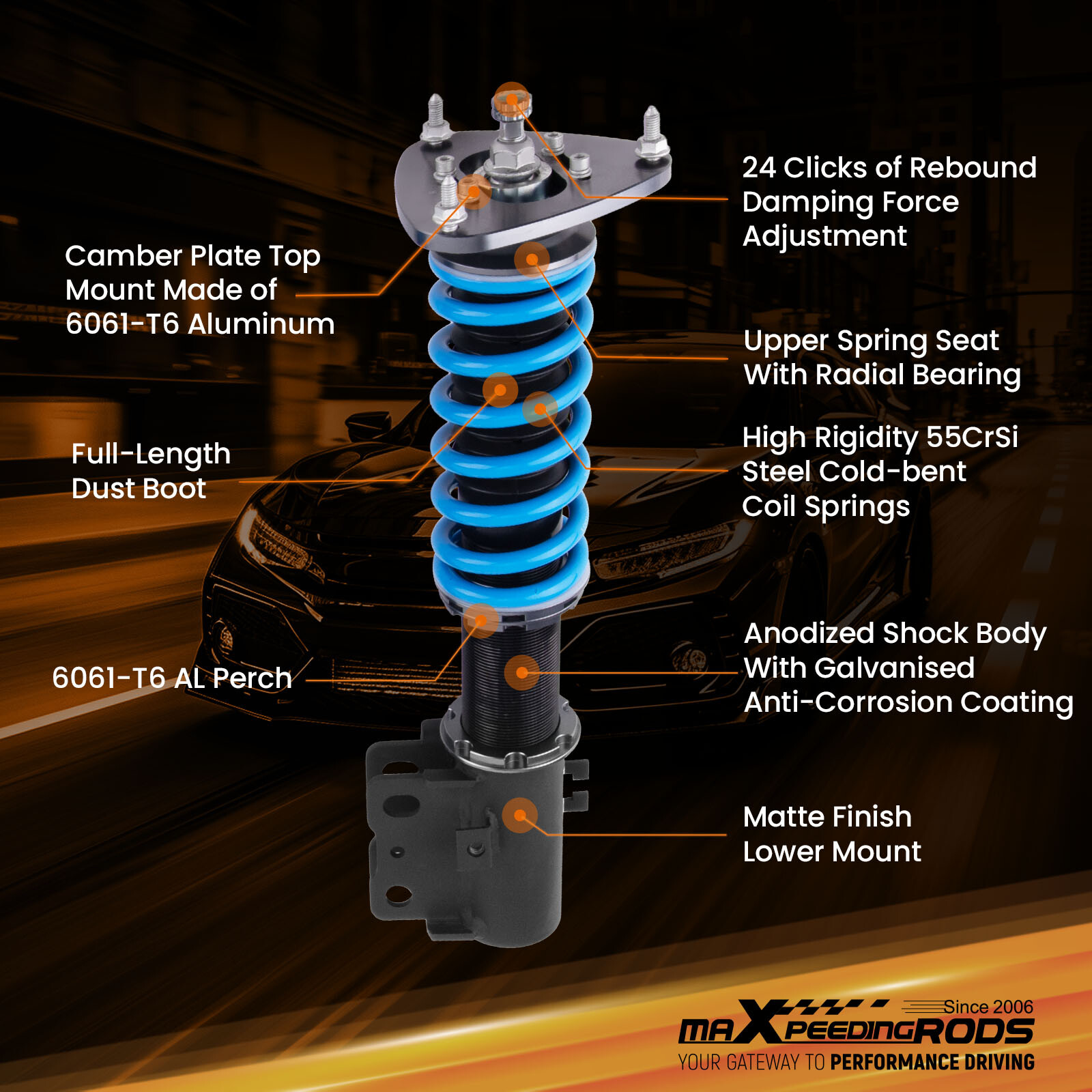 MaXpeedingrods 24 Level Coilover Suspension Kit For Subaru Legacy BD/BG/BK 93-99