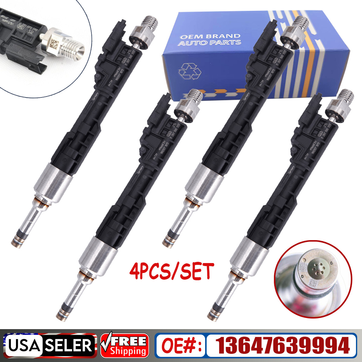 For BMW 228i 320i 328i 528i X1 X3 Z4 2.0L N20 N55 13647639994 Fuel injector 4PCS