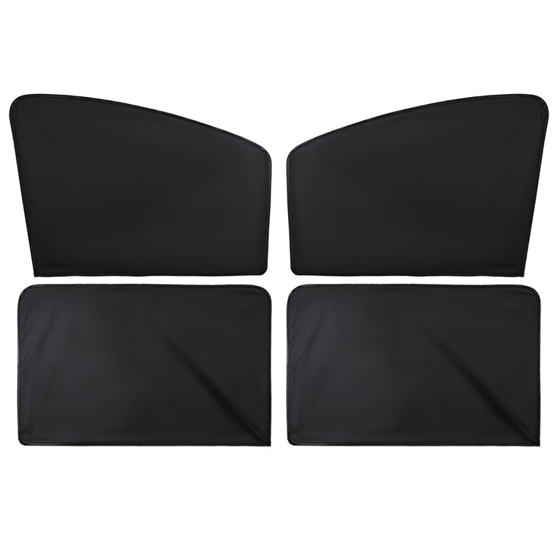4PCS Car Sun Shade Curtains – 100% UV Protection Privacy Curtain Black
