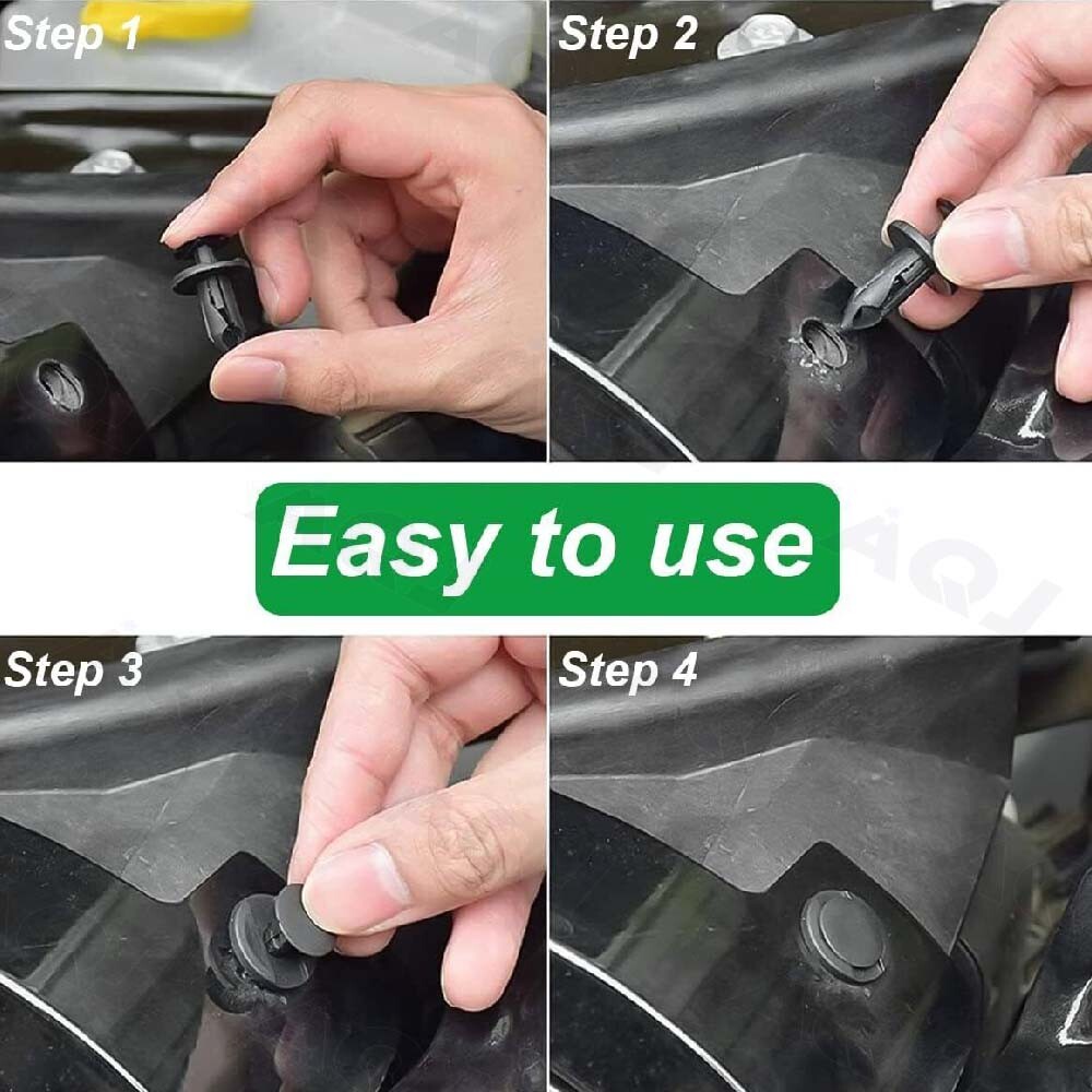 100PCS Car Retainer Auto Fasteners Push Trim Plastic Clips Pin Rivet Bumper Kit