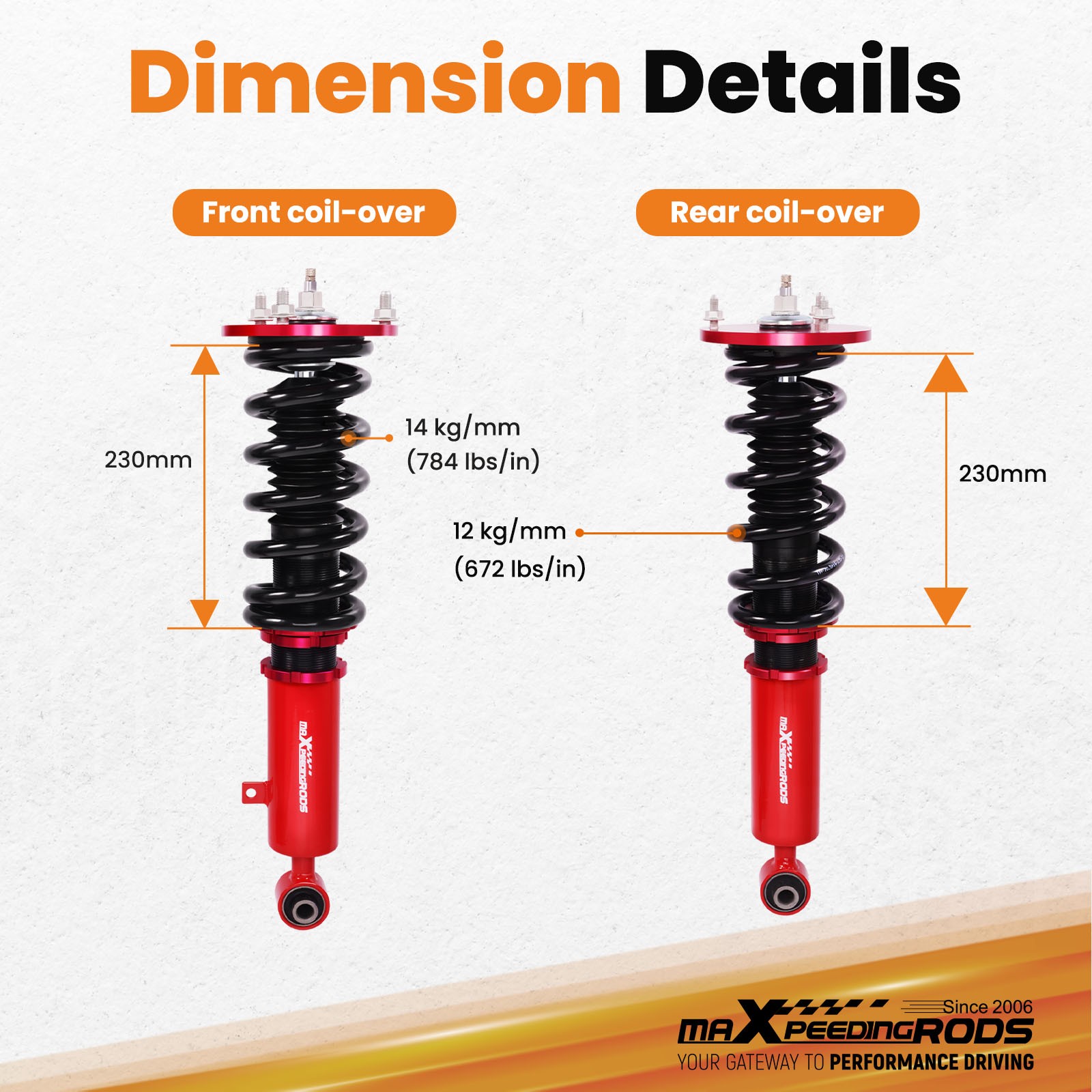MaXpeedingrods Adjustable Coilovers 24-Step Damper For Toyota Supra 86-92 MK3