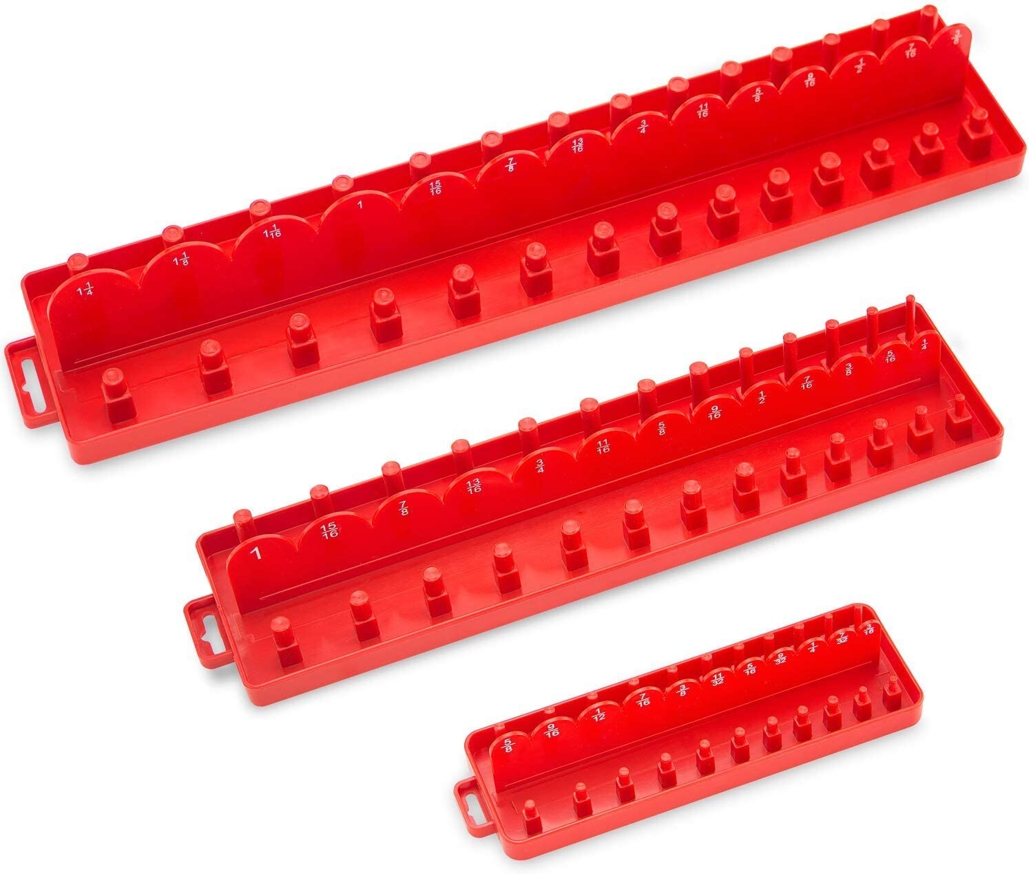 3pcs 1/2″, 1/4″, 3/8″ Socket Tray Holder SAE 3/16 in ~ 1-1/4 in