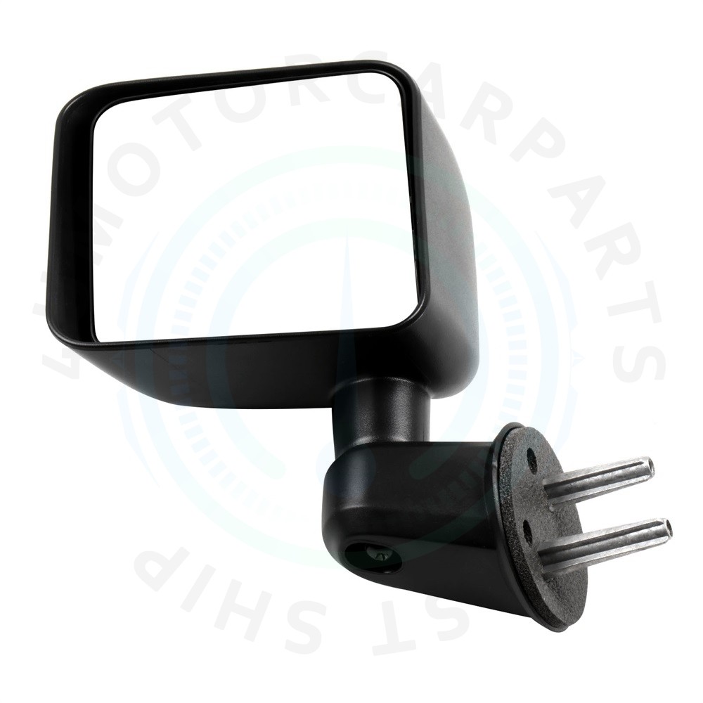 Front Left Side Mirror Manual Fold Black Smooth For 2007-17 Jeep Wrangler