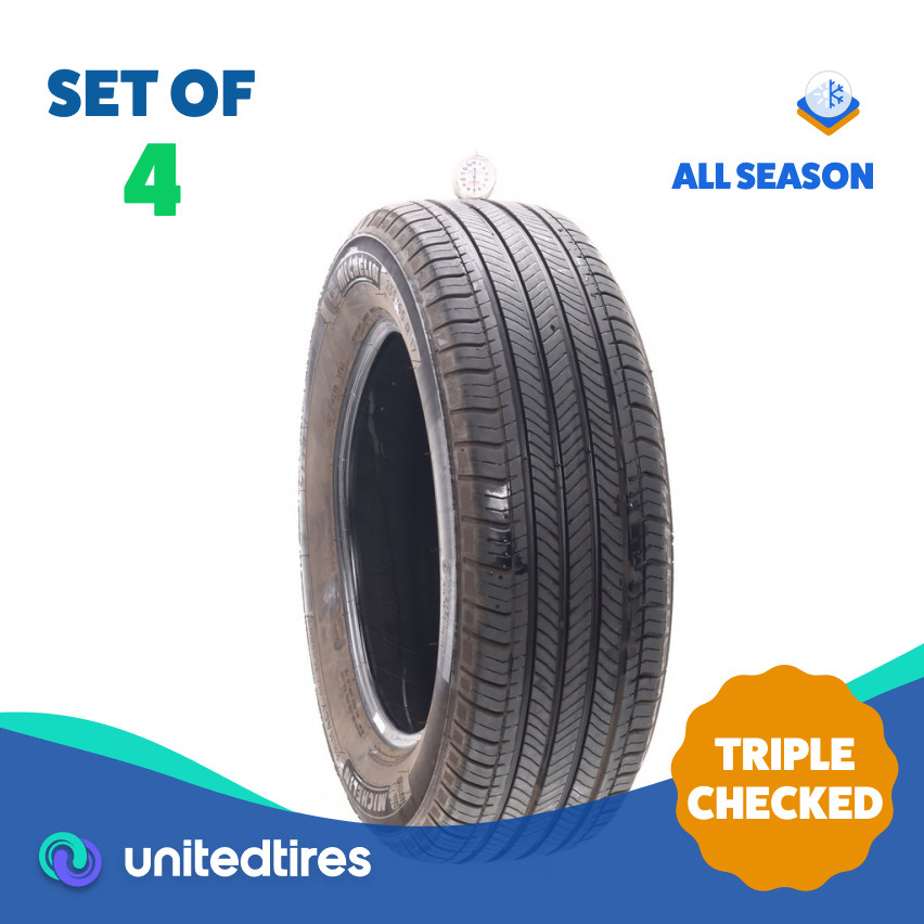 Set of (4) Used 235/65R17 Michelin Primacy All Season 104H – 7-7.5/32