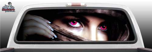 Abstract Eyes Staring Art Perforated Rear Window Graphic Decal SUV Car Truck