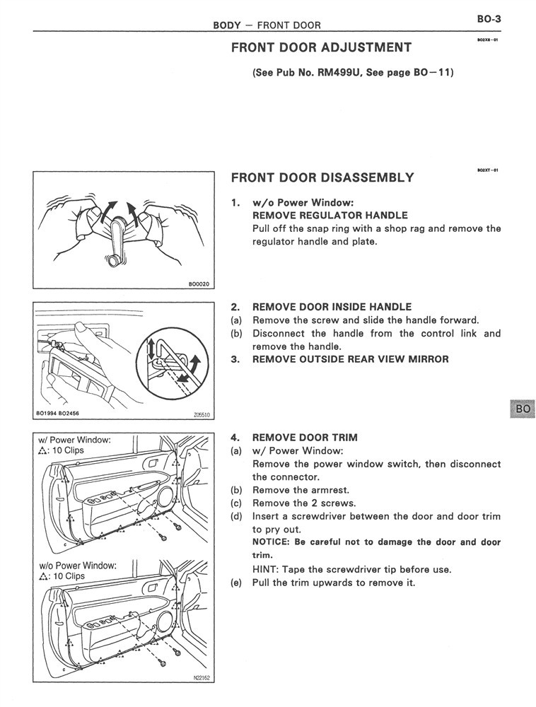 1997 Toyota Paseo Convertible Supplement Shop Service Repair Manual Book OEM