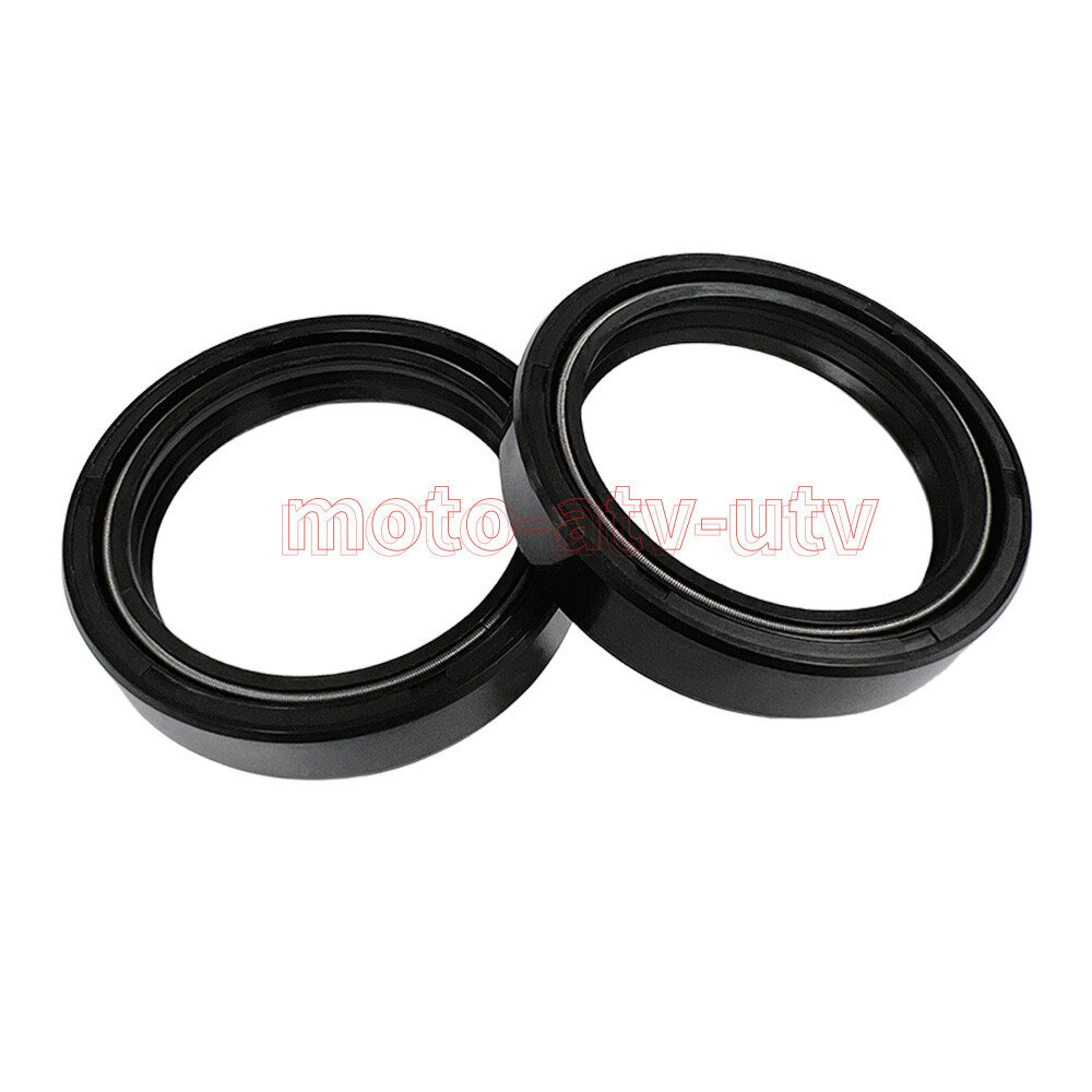 4pcs 43x55x11 Motorcycle Front Fork Damper Shock Oil Seal & Dust Seals Kit Black