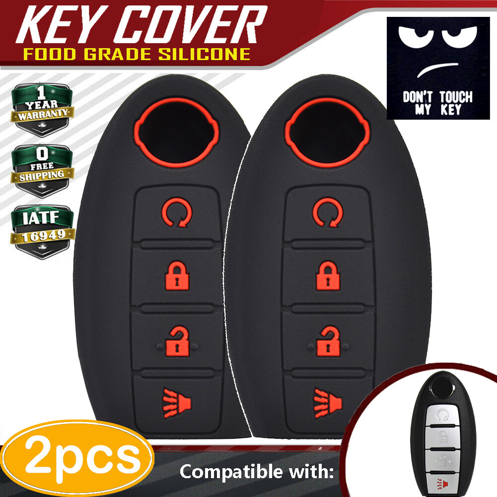 2x Silicone Smart Key Fob Cover Case For 4 Button Remote Nissan Rogue Frontier