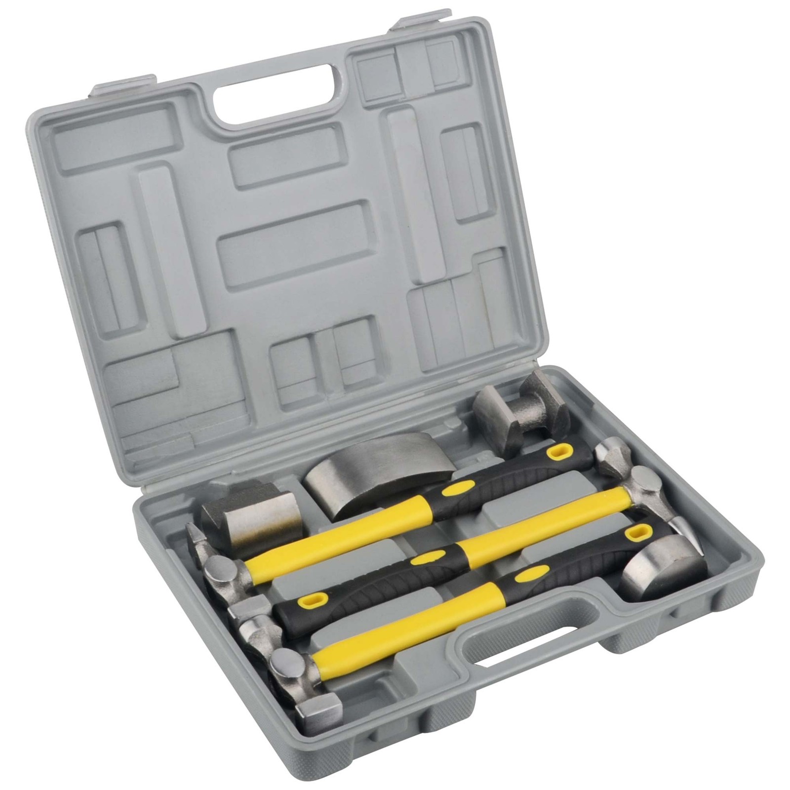 7Pc Car Auto Body Panel Repair Tool With Fibre Body Beating Hammer Set Kit