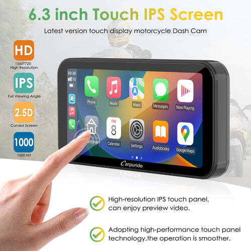 Carpuride W603 Wireless Carplay Android Auto Moto Stereo W/HD 1080P Dual Cameras