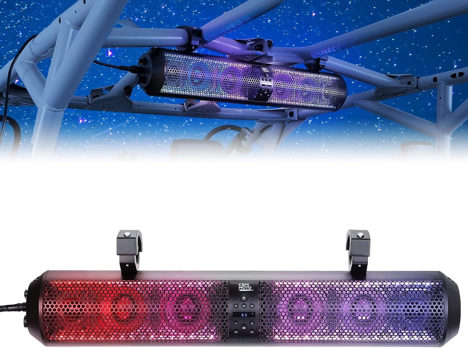 28″ ATV UTV Marine RGB Sound Bar System Bluetooth Amplified IP65 Rated