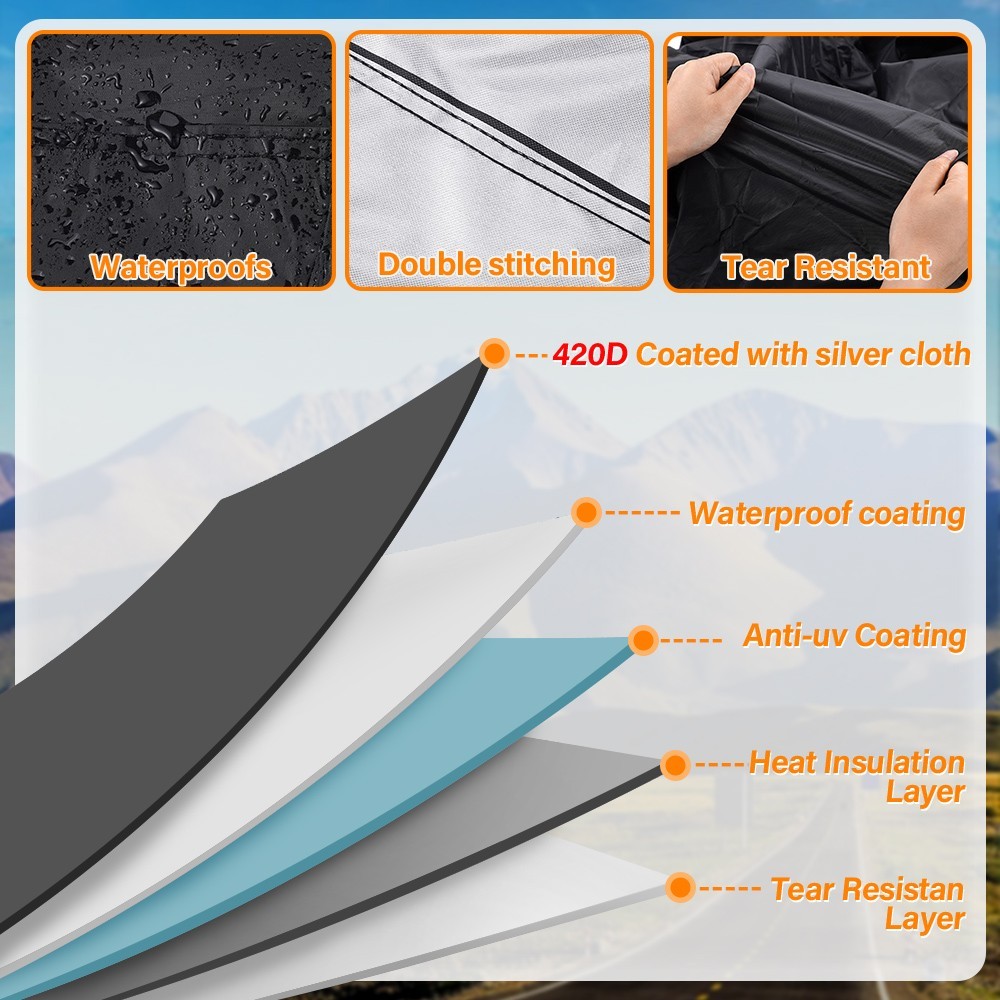4XL Motorcycle Cover Waterproof Heavy Duty Bike Covers Snow Rain UV Protector