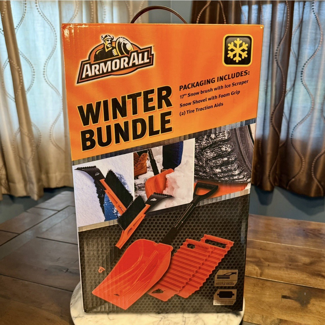 NEW! Armor All Winter Bundle Snow Shovel Ice Scraper Brush Tire Traction Aids
