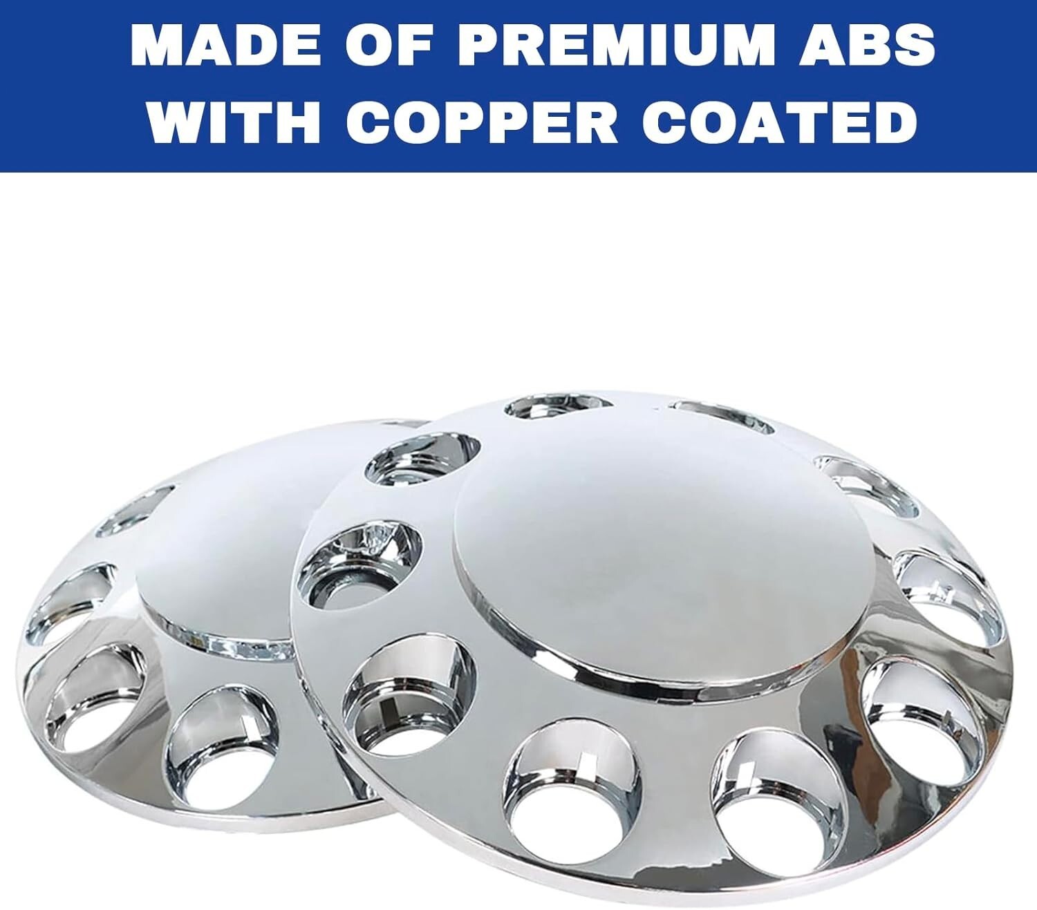 Chrome ABS 33mm Spiked Axle Cover w/ Thread-On Lug Nut Covers for Semi Trucks