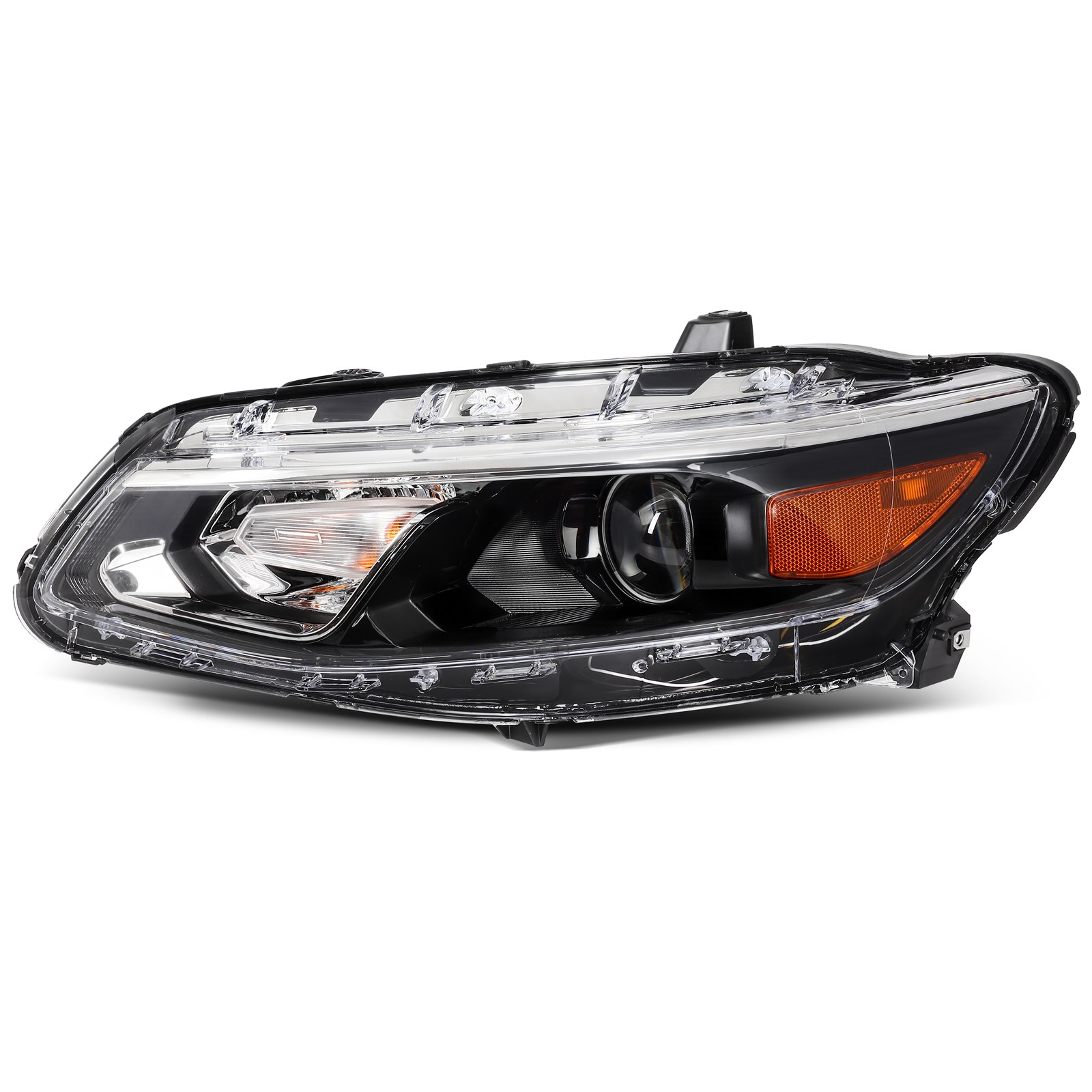 Halogen Headlight Assembly For Chevrolet Malibu 2016-2018 Black Amber Left Side