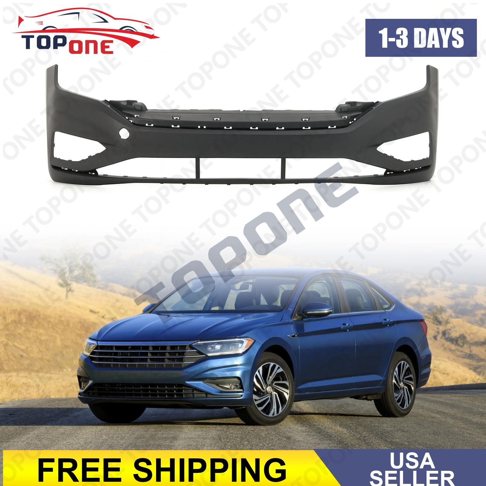 Fit Volkswagen Jetta 2019-2021 Bumper Cover VW1000239 Front Primed