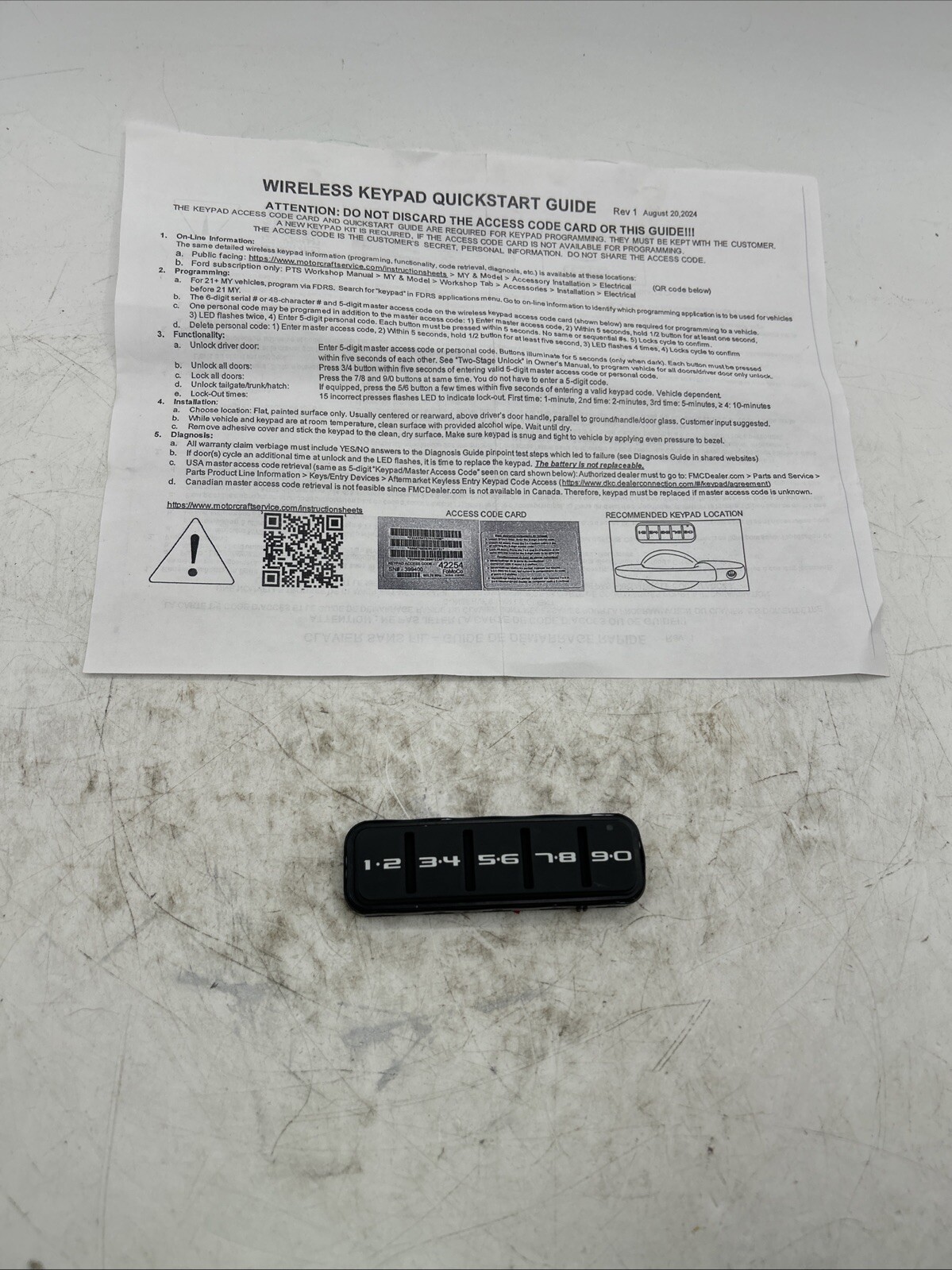 GENUINE FORD PARTS KEYLESS ENTRY KEYPAD SK4J-19G544-AA 30 Days Warranty