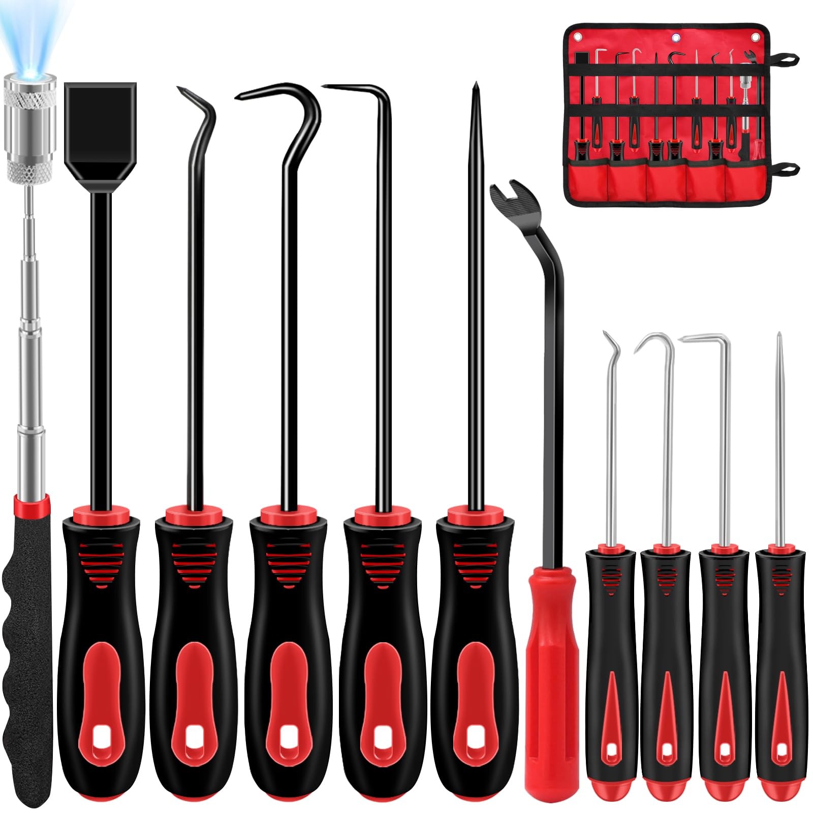 Etre Jeune 11 Pcs Hook and Pick Set Mechanic, Automotive Tool for Red