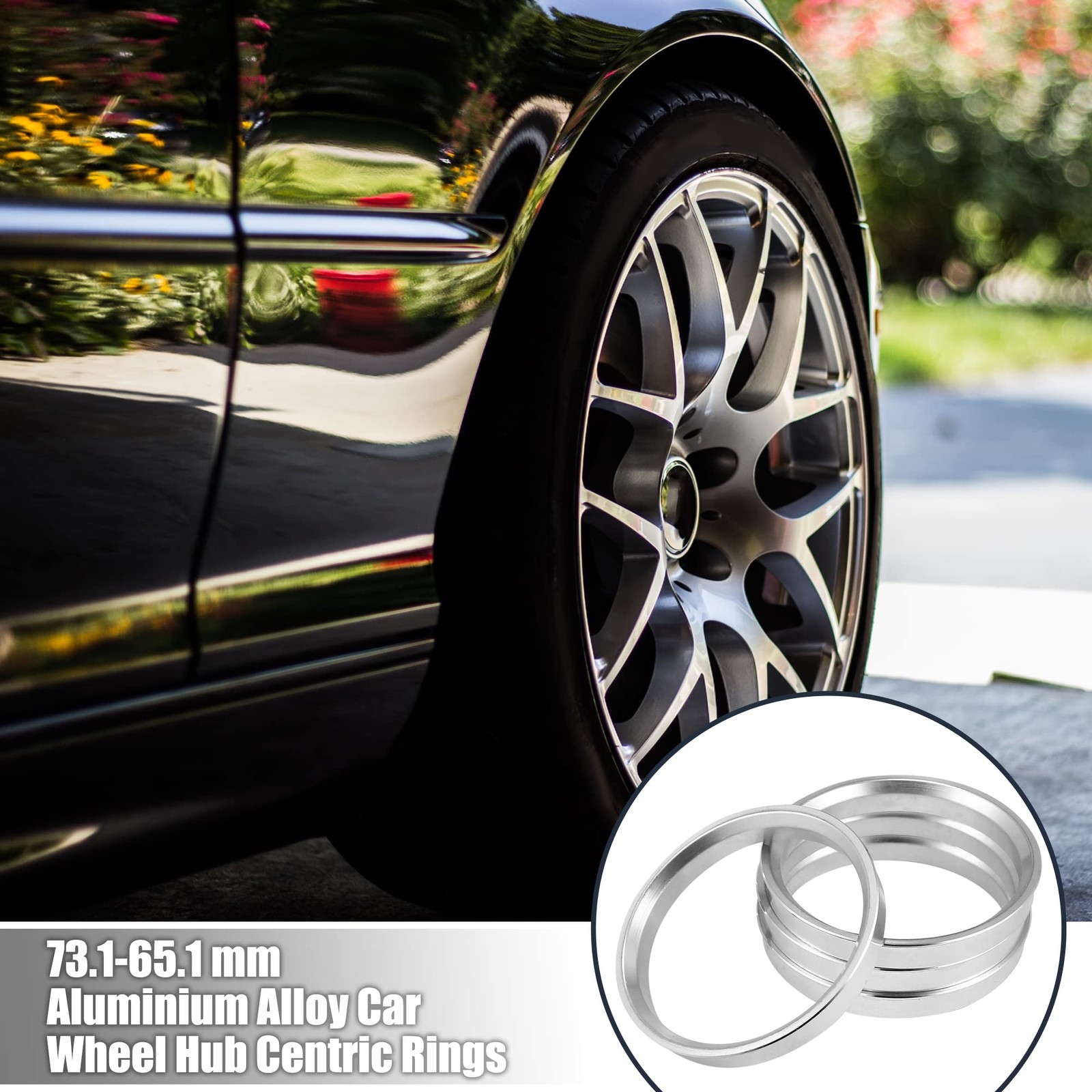 4 PCS Aluminum Alloy Hub Centric Rings 73.1mm OD To 65.1mm ID Wheel Spacer