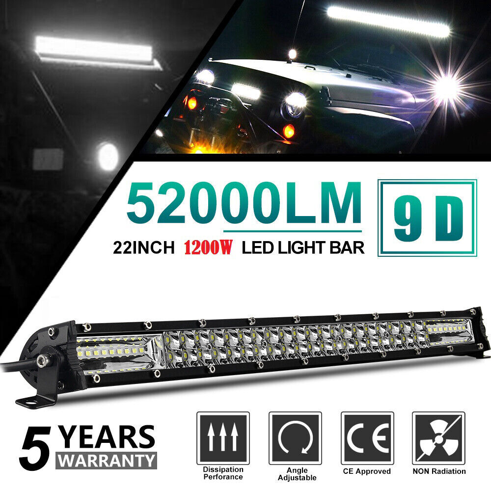 Dual Row 20inch 1200W Led Light Bar Spot Flood Combo Work UTE Truck SUV ATV 22”