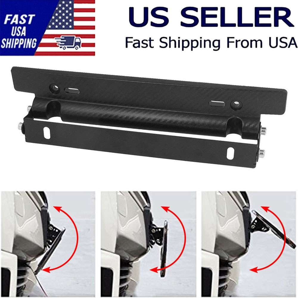 Universal Carbon Fiber Front Bumper License Plate Mount Bracket Holder for Car