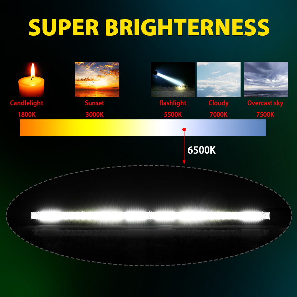 LED Light Bar Spot Flood Combo beam Driving Offroad ATV UTV SUV 4WD 10″ 20″ 30″
