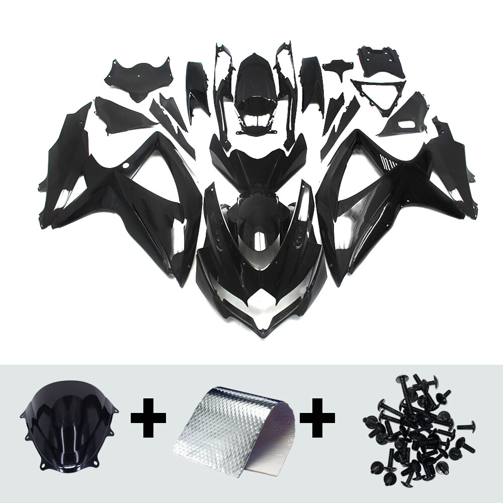 Black ABS Plastic Fairings Kit for Suzuki 2008 2009 2010 GSXR600 750 K8 Bodywork