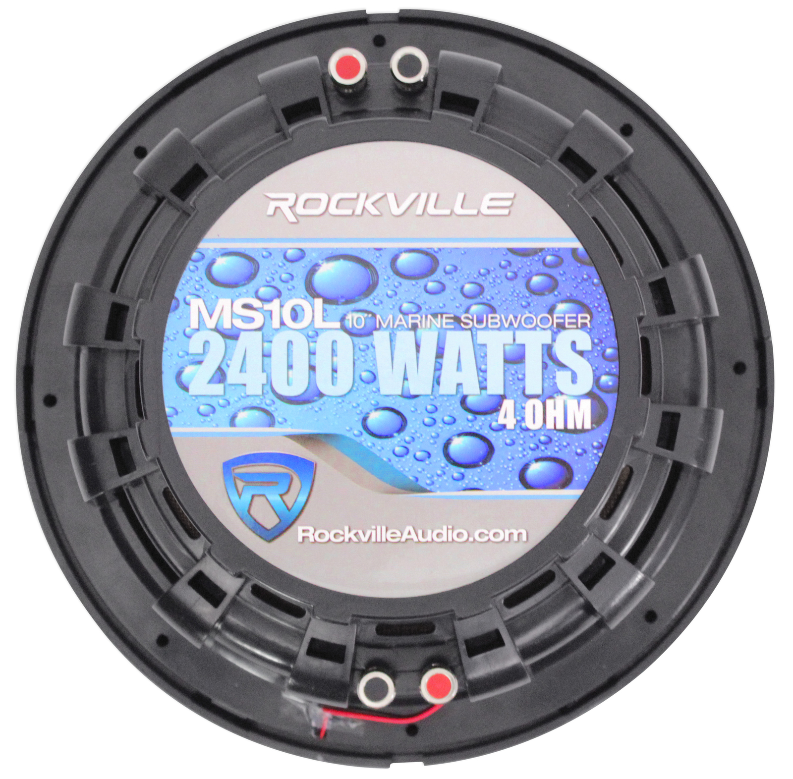 Rockville MS10LB 10″ 2400 Watt Black Marine/Boat 10″ Subwoofer with LED