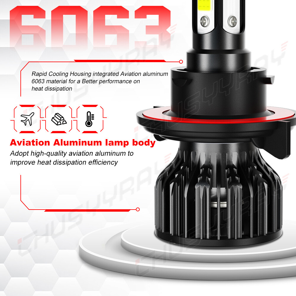 2X H13 9008 LED Headlight Super Bright Bulbs Kit 420000LM White Hi-Lo Beam 6000K