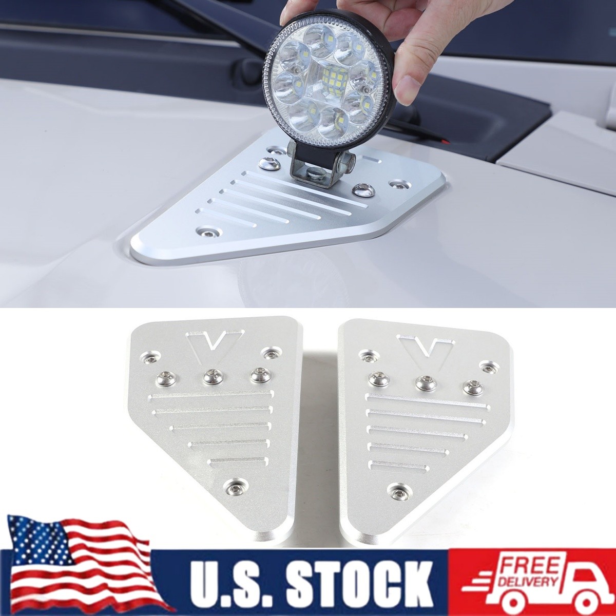 Silver Aluminum Alloy Expansion Hood Panel Trim For Ineos Grenadier 2020-2026 US