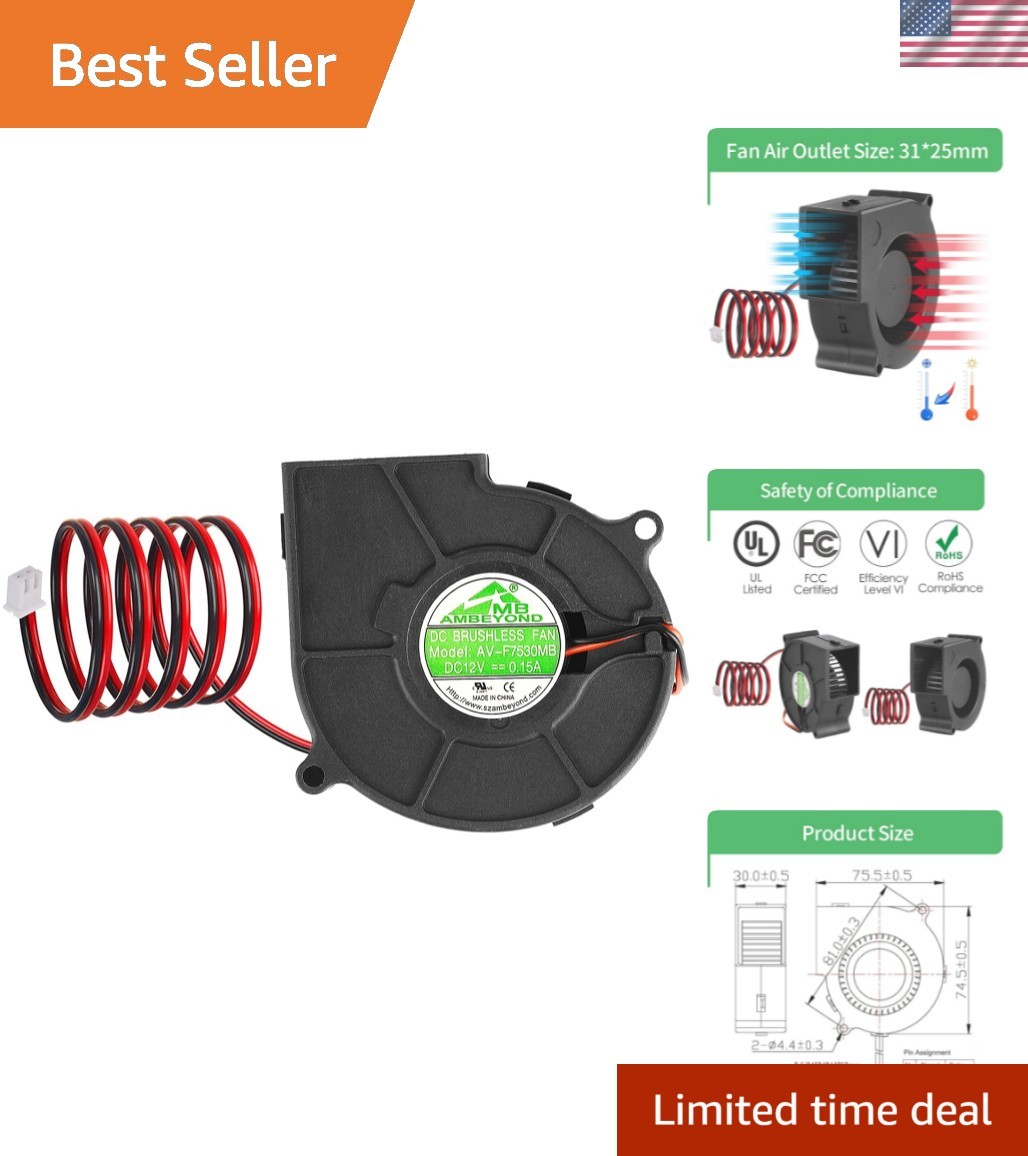 Durable 12V Cooling Blower Fan for Graphic Cards with 50,000 Hours Life