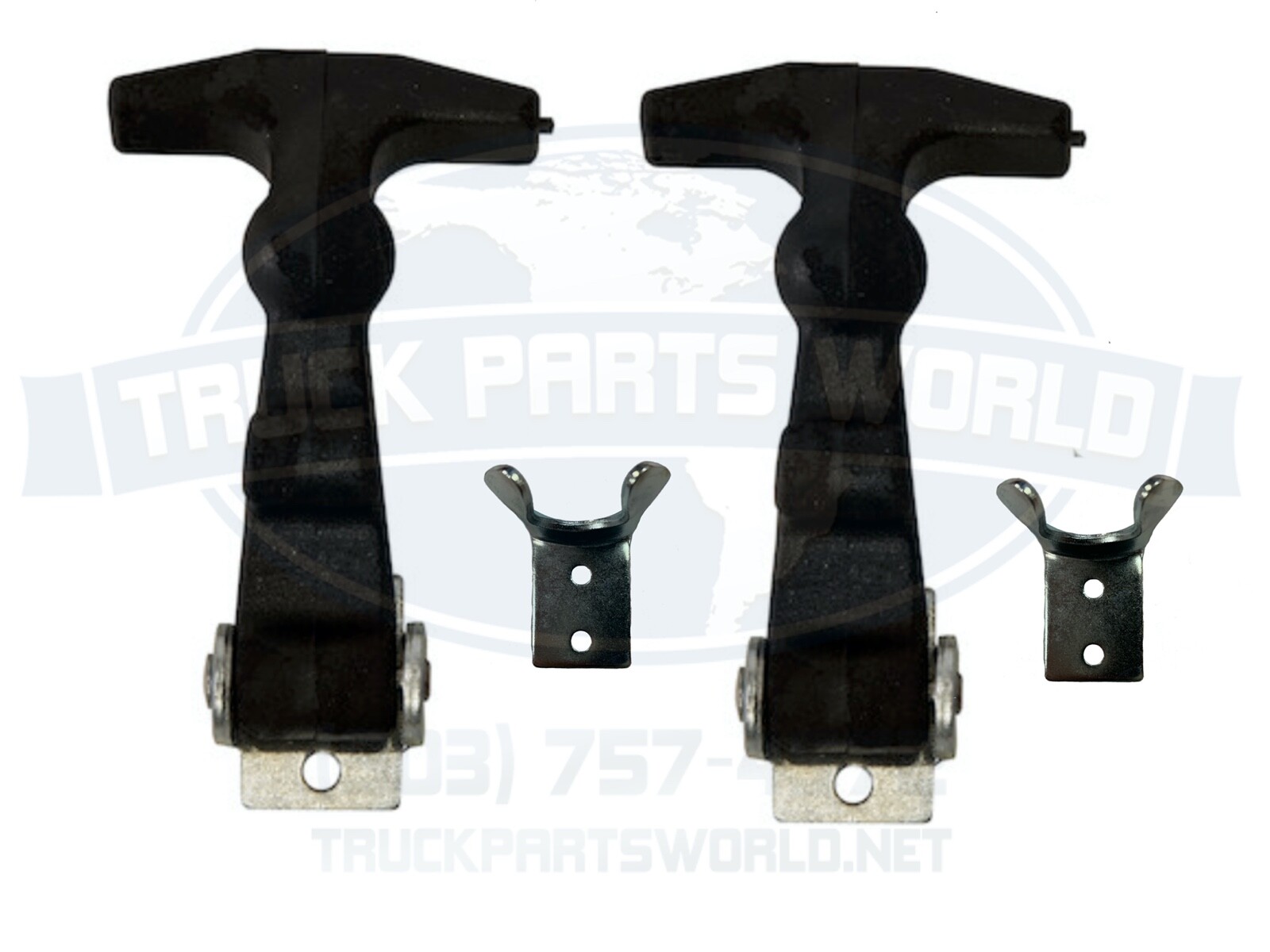 (2) Buyer Products Rubber Hood Latch Bungee Latch Battery Latch W/ Bracket&Pin