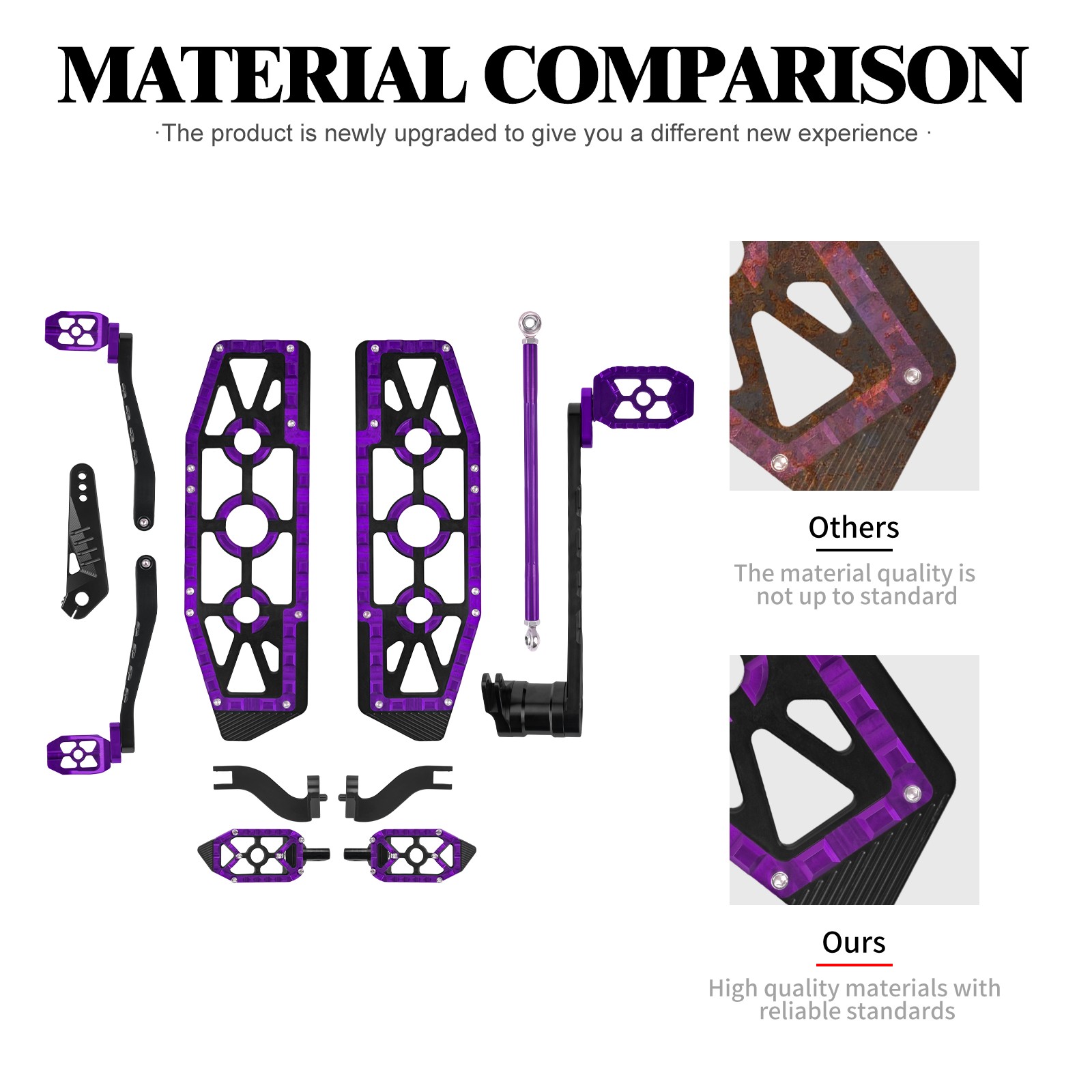Purple Footboards Floorboards For Harley Touring Road King FLHR Road Glide 14-25