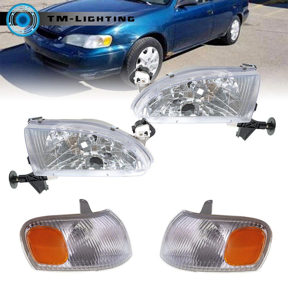 Halogen Headlights Headlamp Corner Parking Lights For 1998-2000 Toyota Corolla