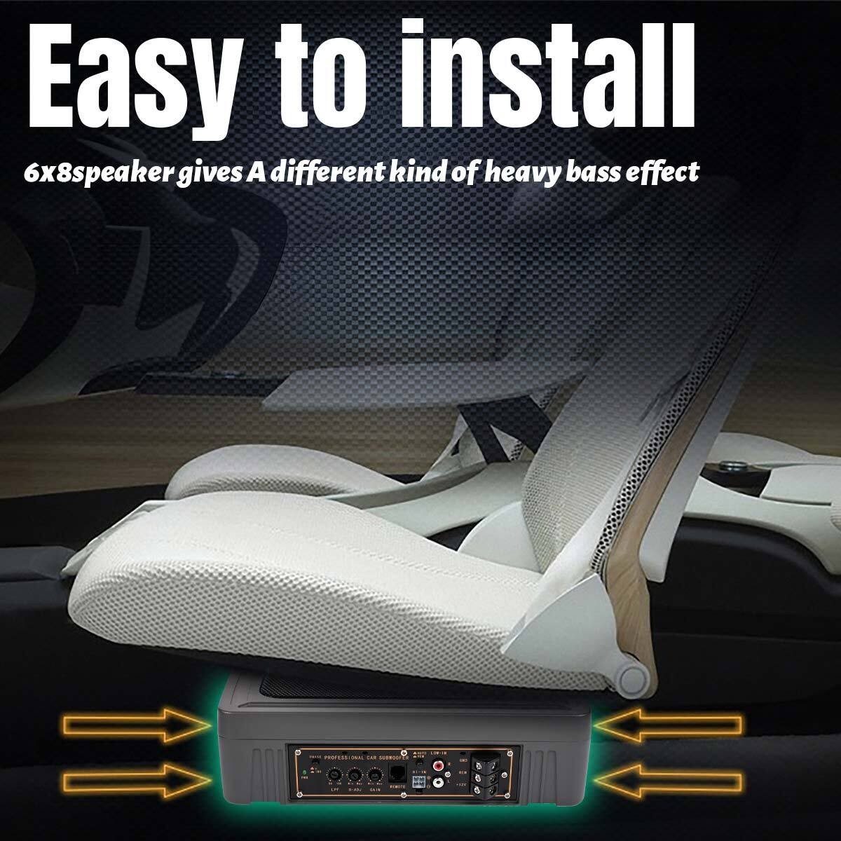 2pcs 1200W Active Under seat Car Bass Box Audio Subwoofer Sub Speaker Amplifier