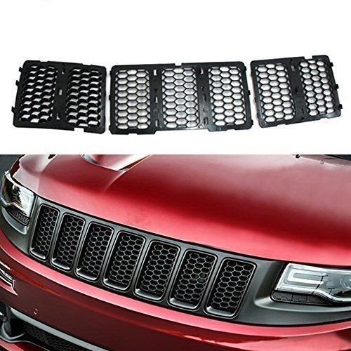 Black Mesh Grille Insert Kit Front Grill Cover For Jeep Grand Cherokee 2014-2016