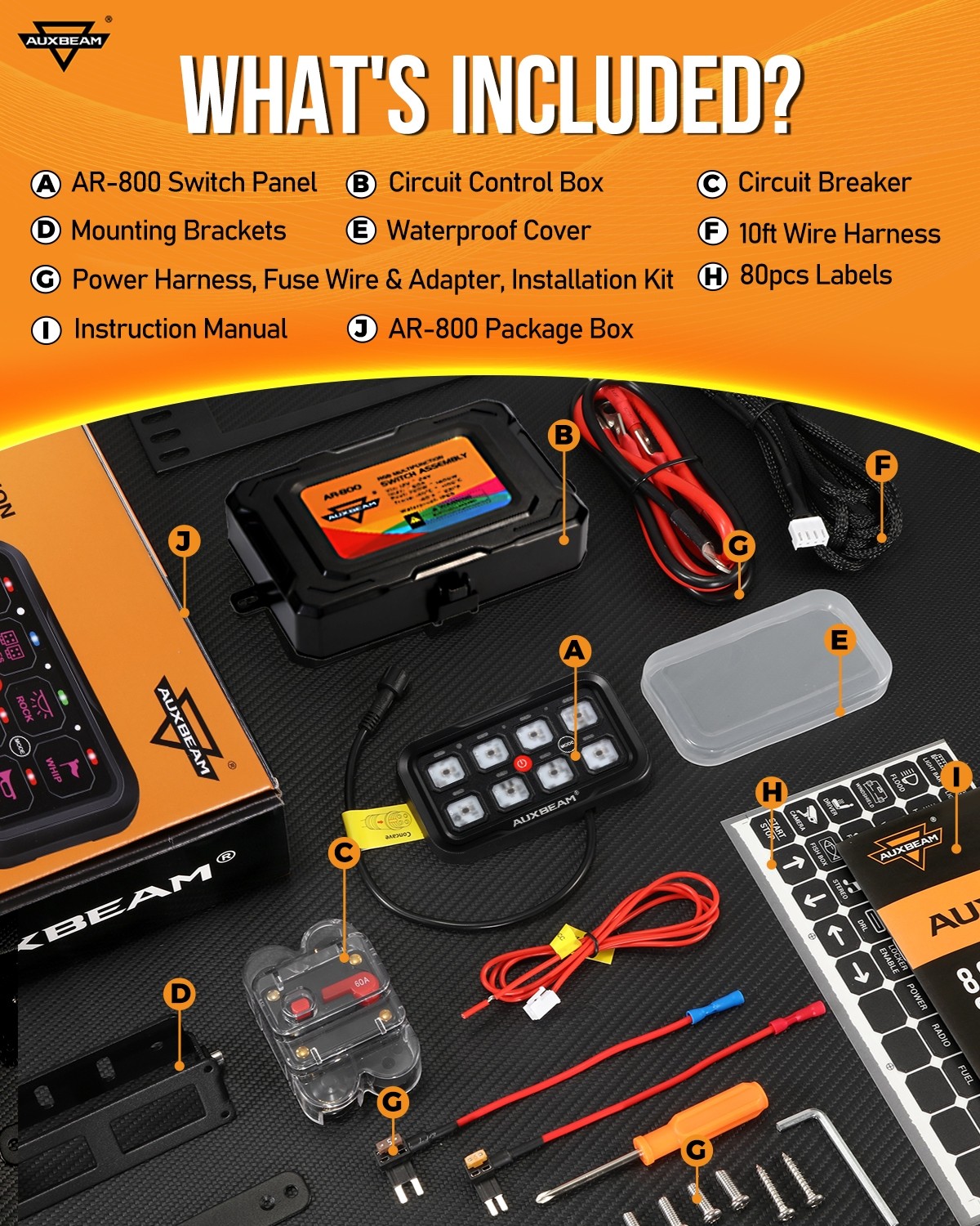 AUXBEAM AR-800 Multifunction RGB Switch Panel w/ bluetooth Controlled for Can Am